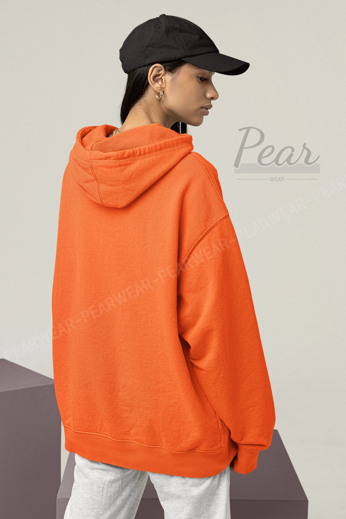 Pear Wear-Disneyland Patterned - Hanorac oversize pentru femei Raster cu 3 fire, cu glugă 2