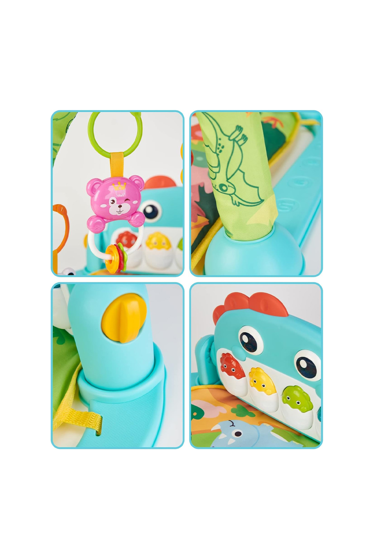 OYUNCAK STORE Piyanolu Dinazor Oyun Halısı Sesli Işıklı 3 in 1 fotoğrafı 7 (önizleme)