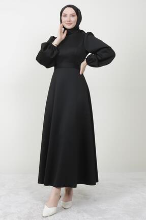 giz astore Ronay Tesettür Elbise Siyah