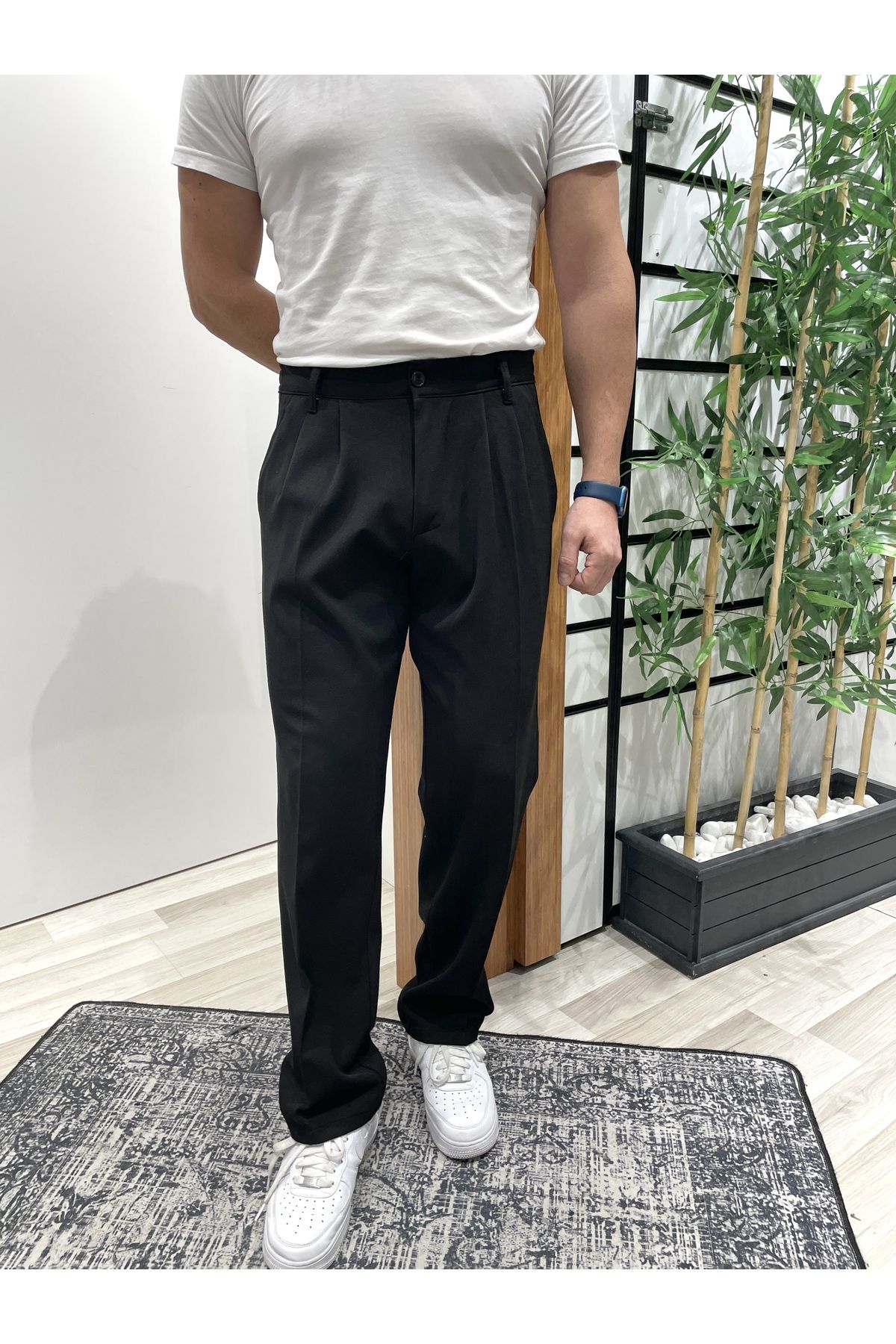 UTTBASİC Siyah Pileli Baggy Kumaş Pantolon Fiyatı, Yorumları - Trendyol