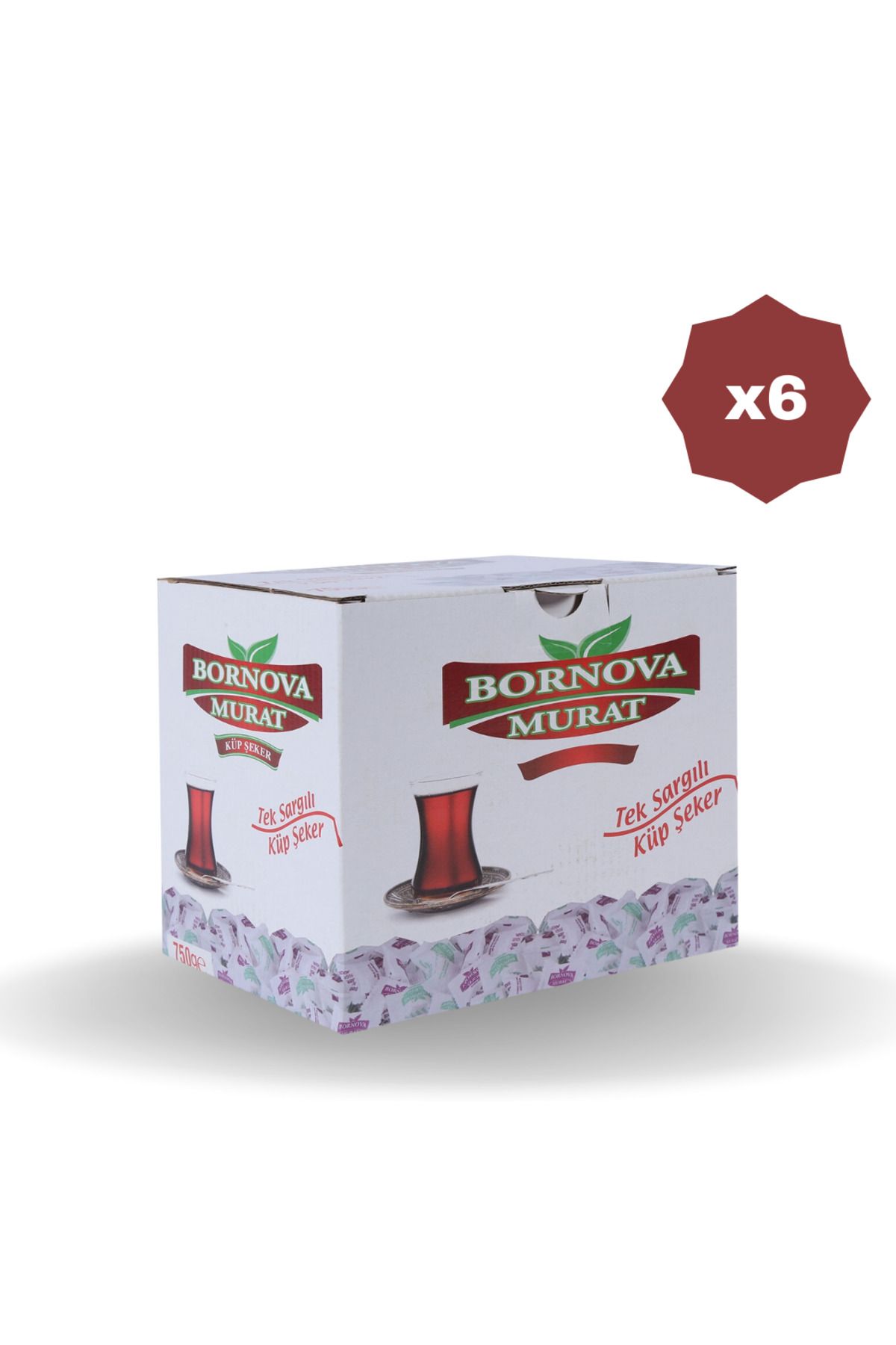 bornova murat TEK SARGI KÜP ŞEKER 750 GR X 6 ADET