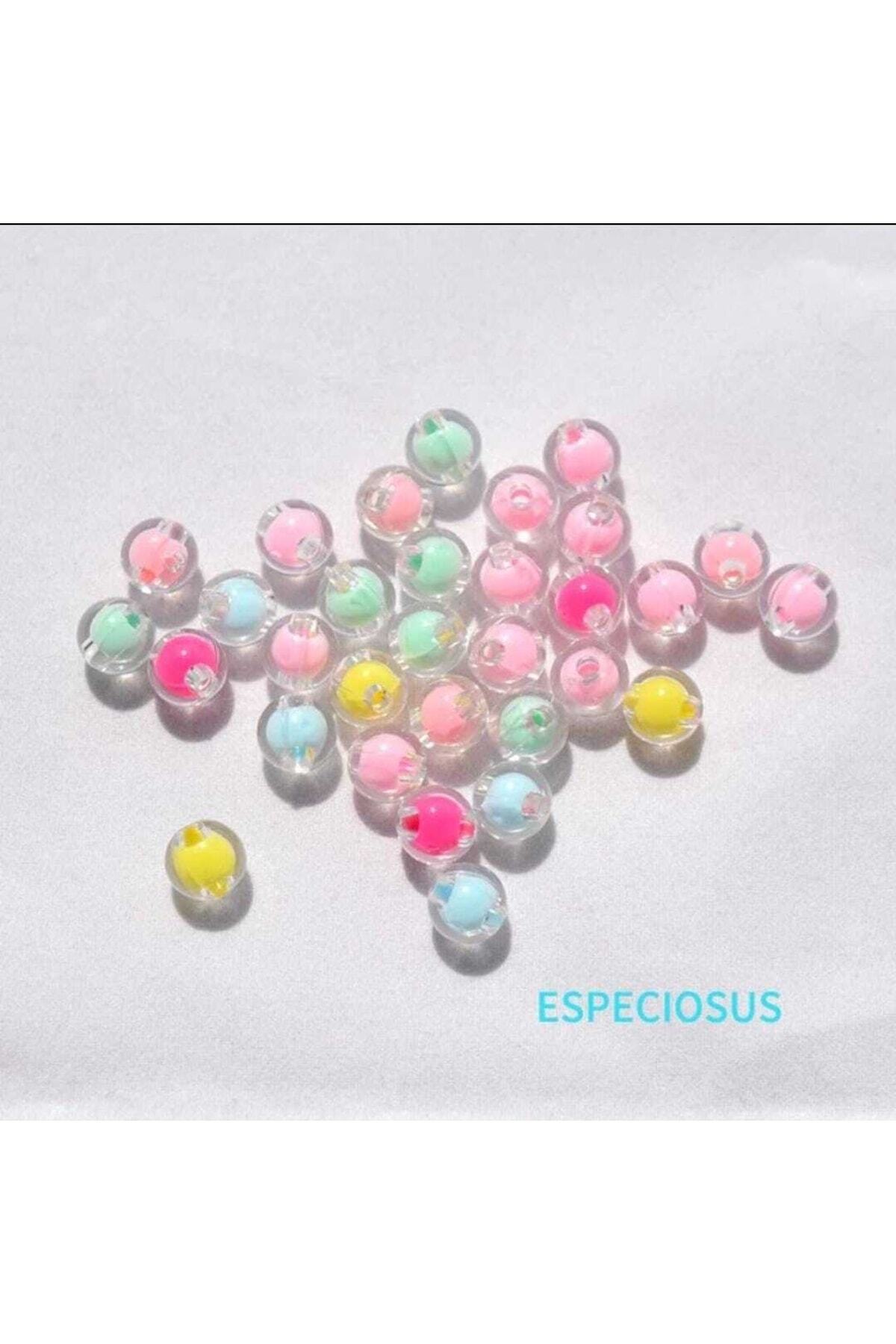 200 Pieces Transparent Colored Beads Jewelry Materials