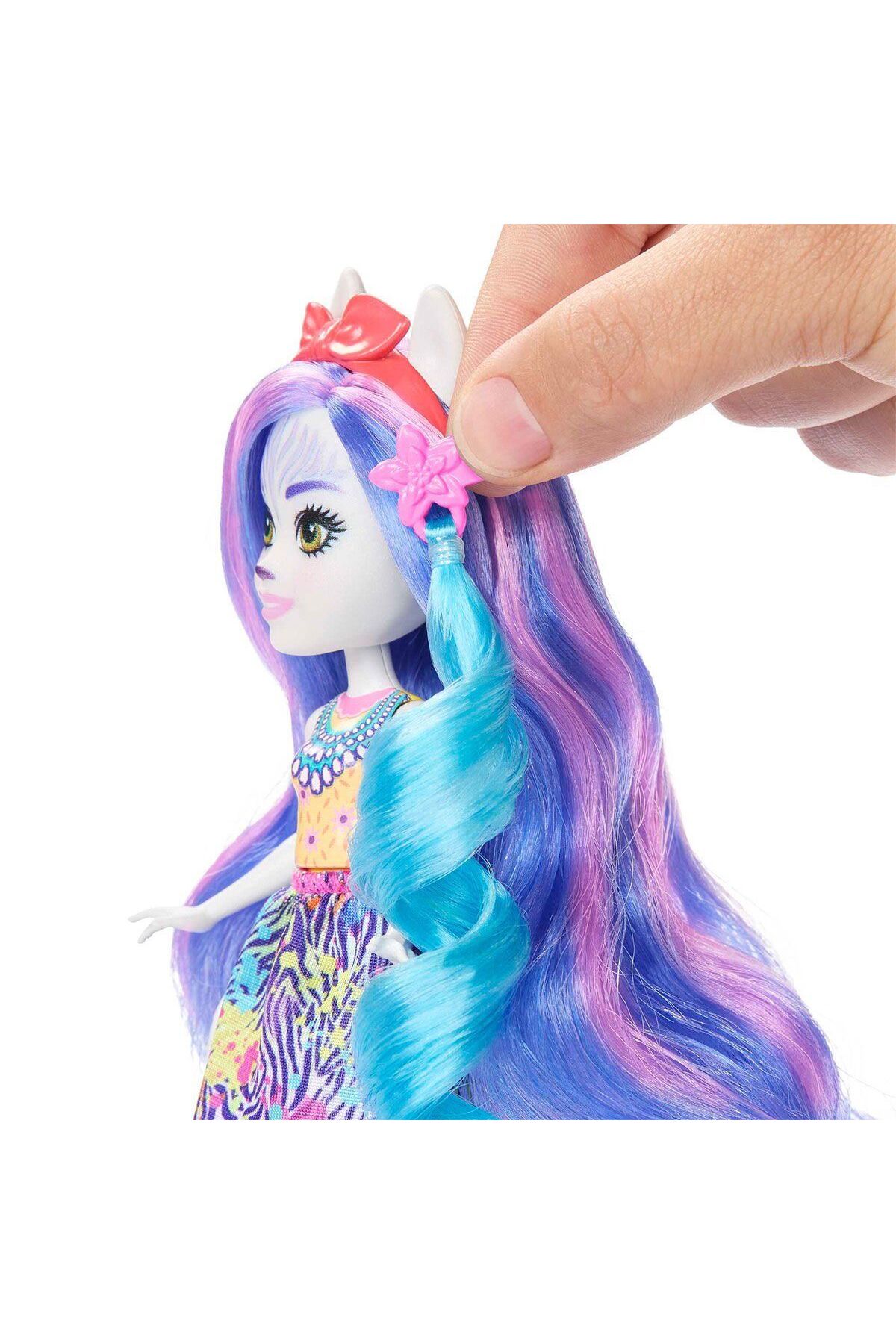 Mattel ENCHANTIMALS ZEBRA ZEMIRAH™ VE GRAINY™ Delüks Saçlı