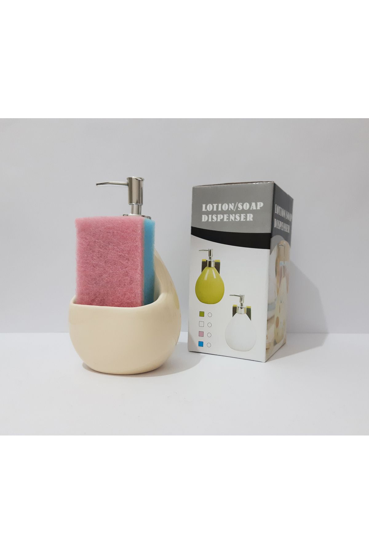 renkli çiçekler-Dozator de săpun lichid din porțelan cu model 500 ml 3