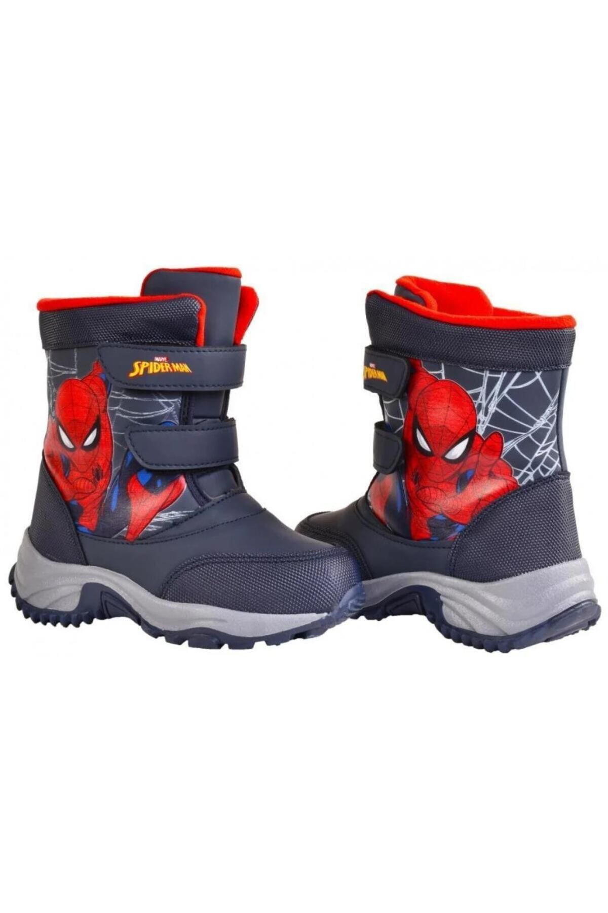 Spiderman Spiderman Boy\'s Navy Anti-Slip Inside Boots with Fleece Trendyol Snow Blue 