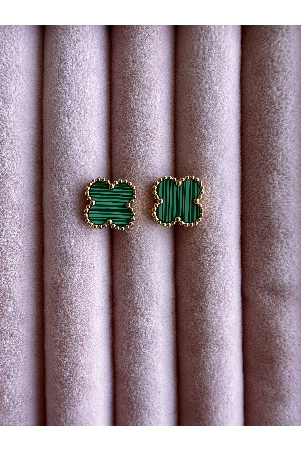 Glare Green Clover Model Steel Earrings
