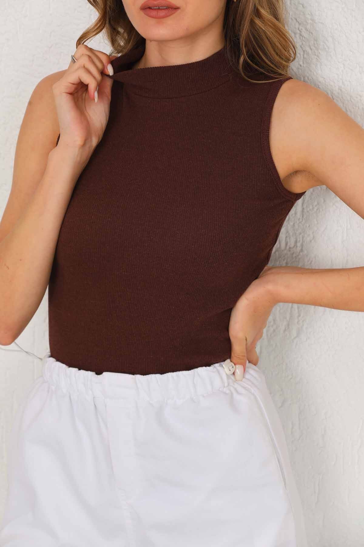B KEL FE Women s Ribbed Cotton Turtleneck Crop Undershirt Trendyol