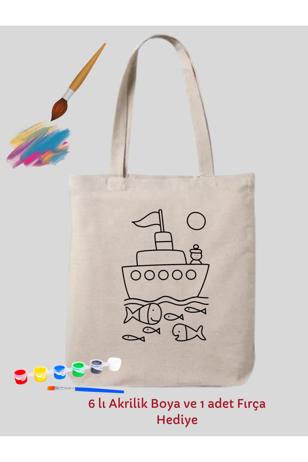 Cemira Gemi Tasarım Sınırlı Boyama Çantası Hobi 35*40 cm Ham Bez Çanta Boyama Seti