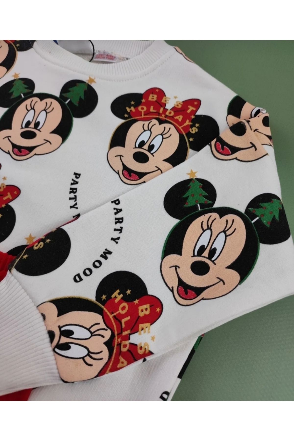 Elidabutik-New Year's Mikky Mouse Printed Top and Bottom Set 3