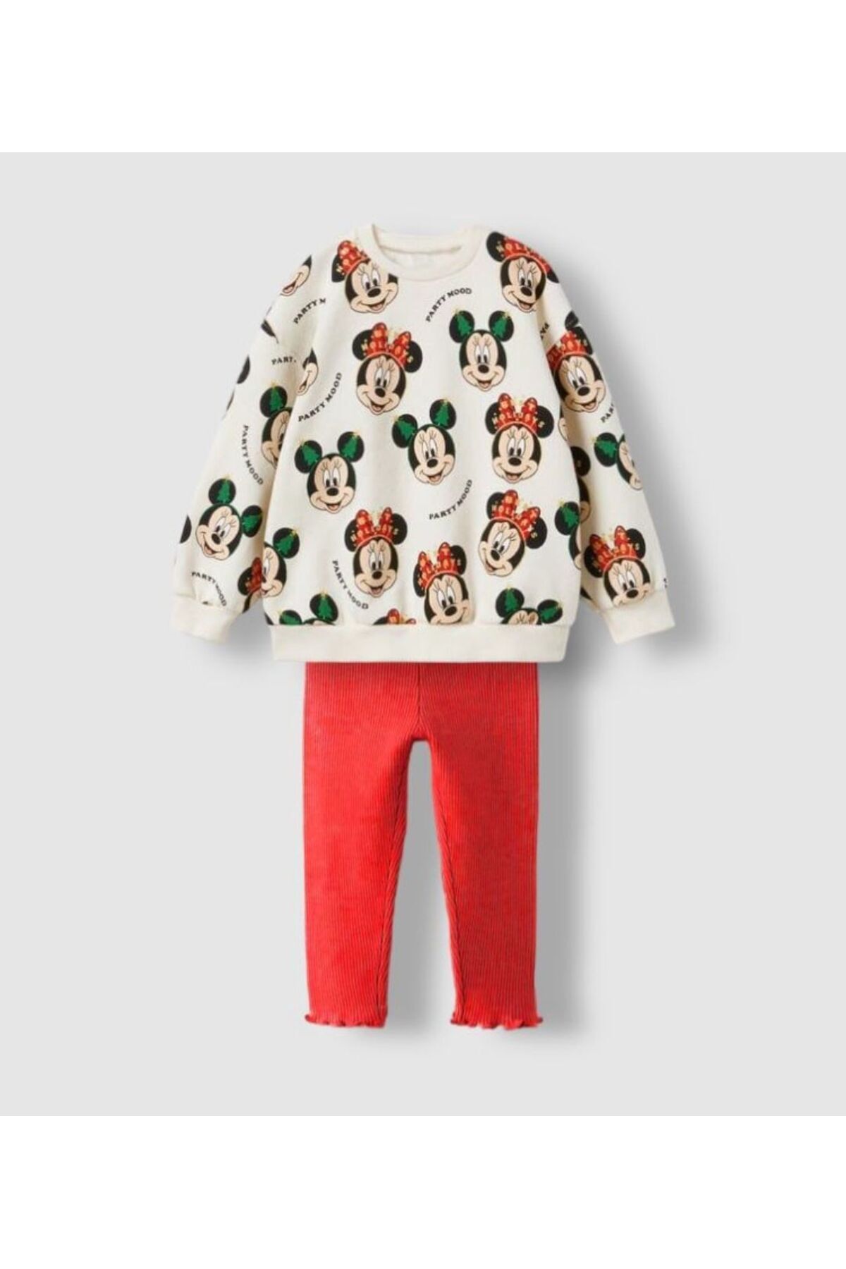 Elidabutik-New Year's Mikky Mouse Printed Top and Bottom Set 5