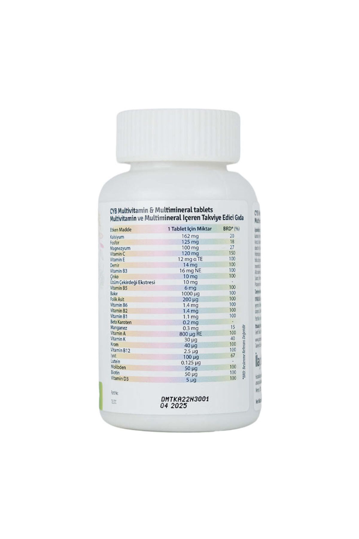 CYB Control Your Body-Extra Strong Multivitamins and Minerals - 60 Tablets 3