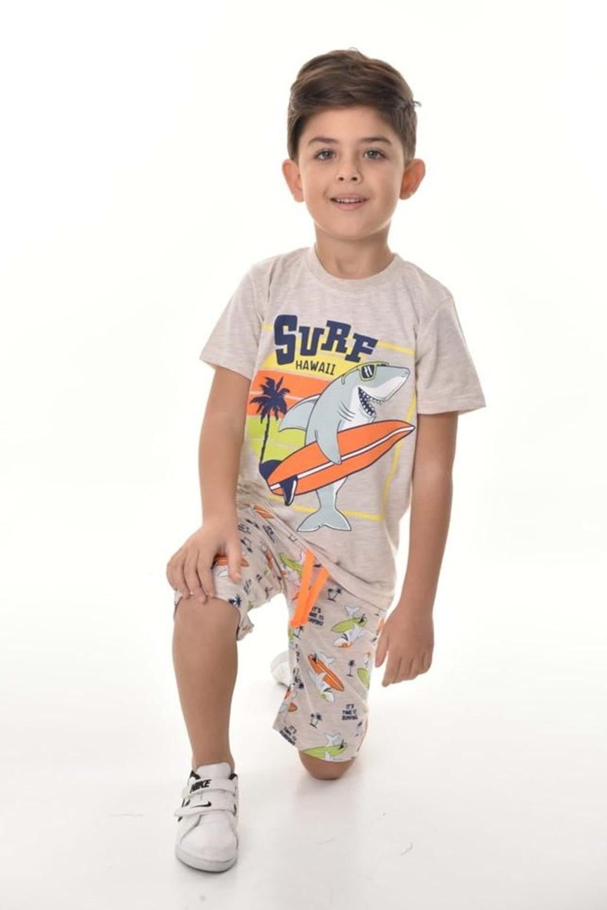 Mnk Baby&Kids Surfer Fishing Shorts Boy Suit Mnk0496 Gray - Trendyol