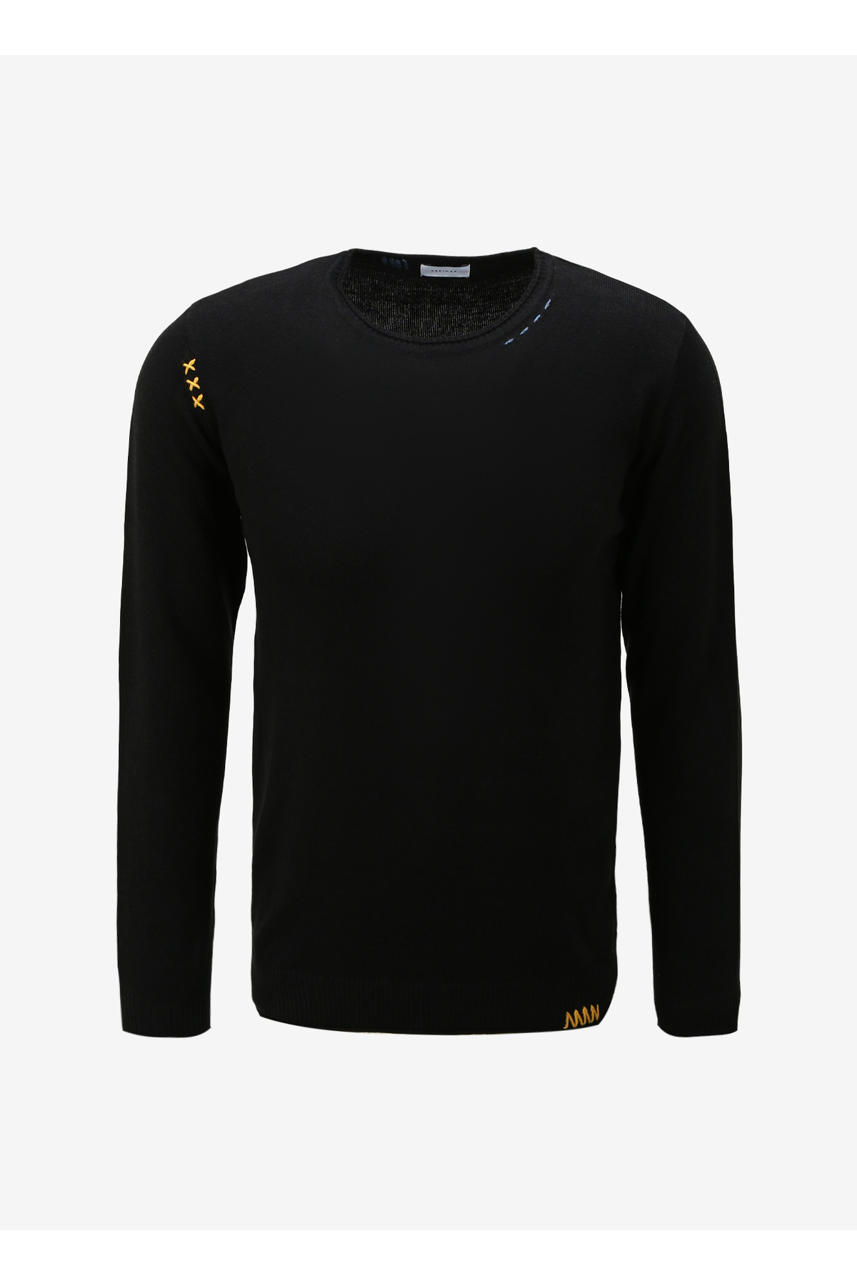  ژاکت مردانه یقه گرد اسلیم فیت مشکی MI2562SS