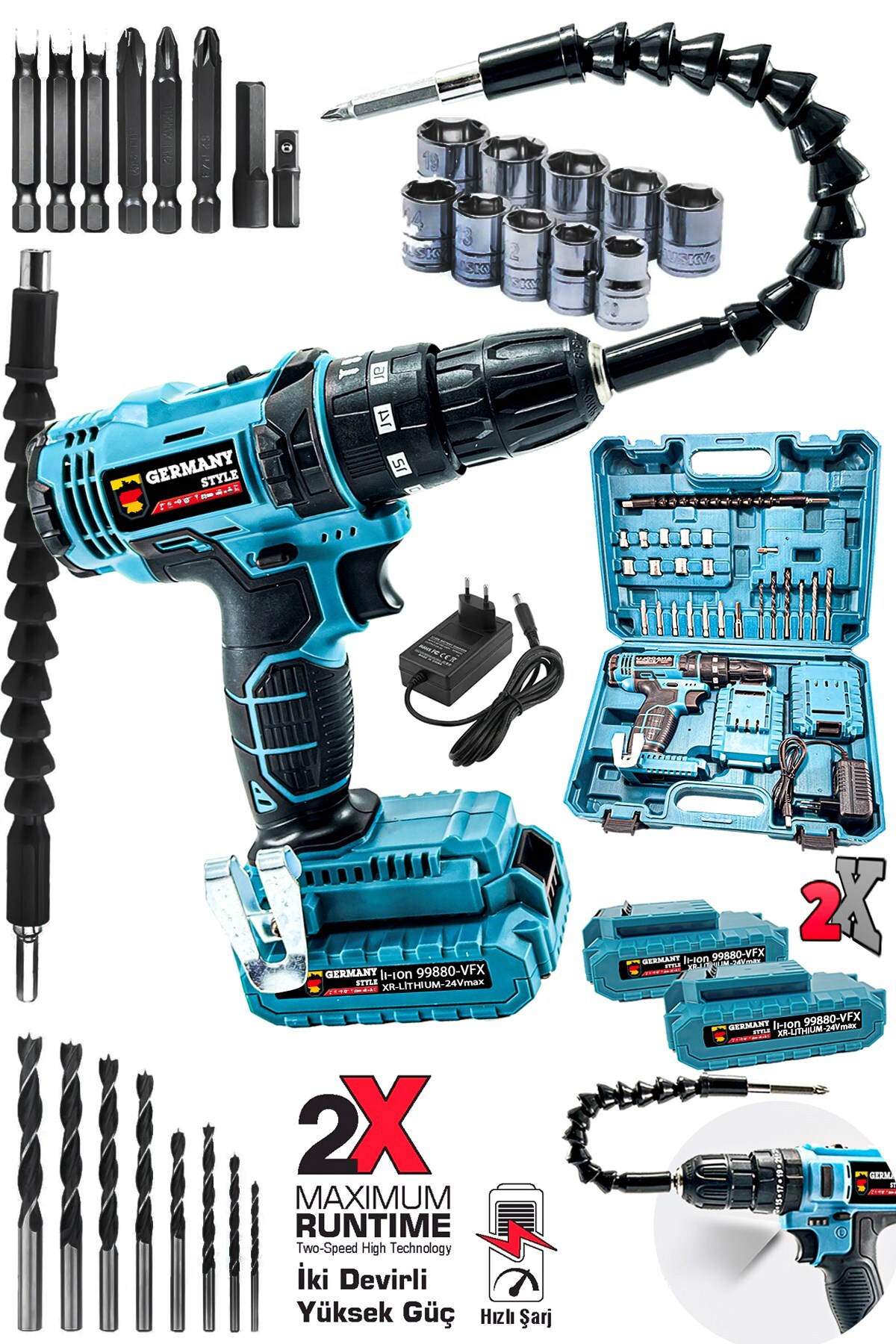 Germany Style GRM-99880 VFX Çelik Şanzıman Darbeli 15000 mAh 2