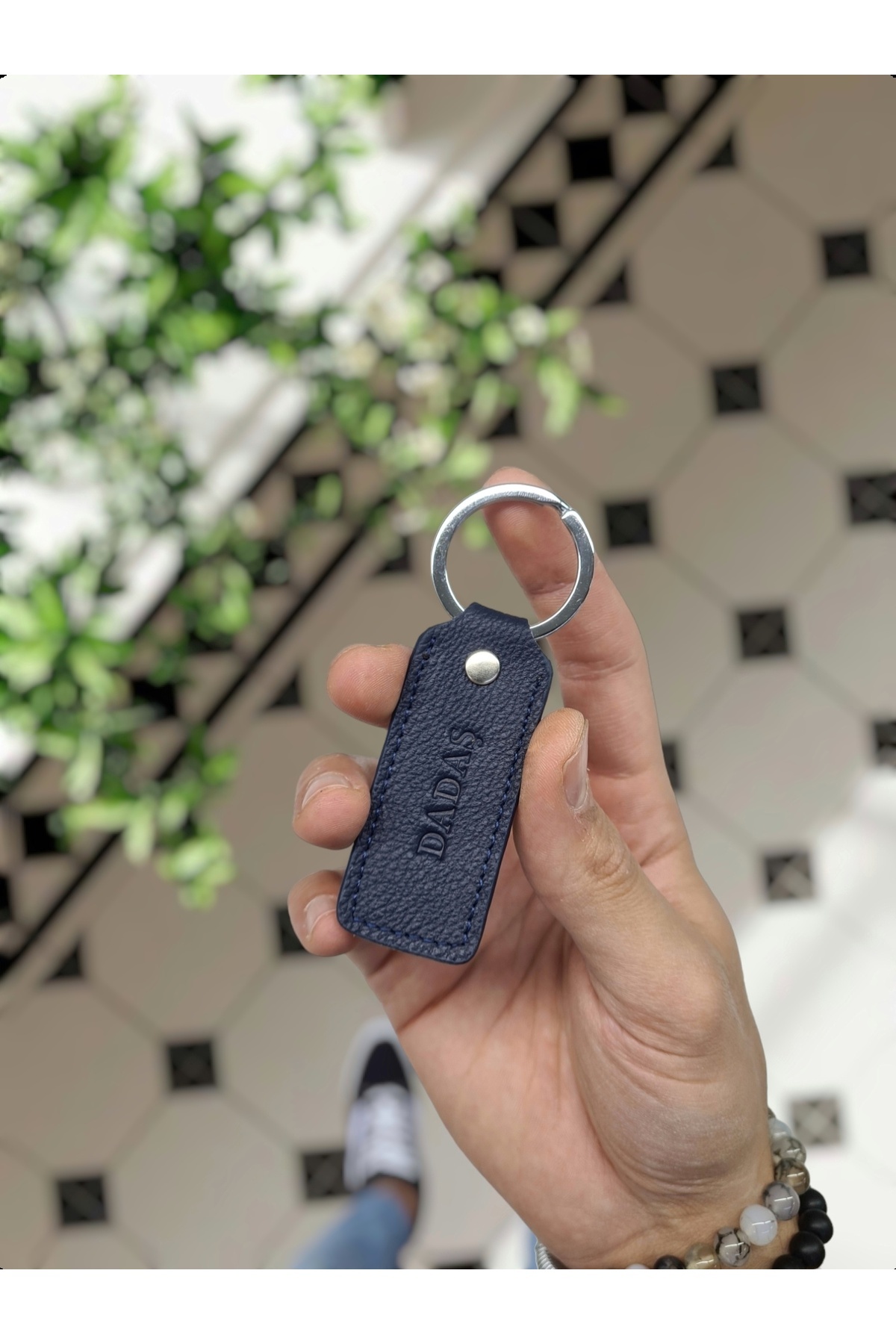 1020 Genuine Leather Nameplate Keychain Personalized Leather Item