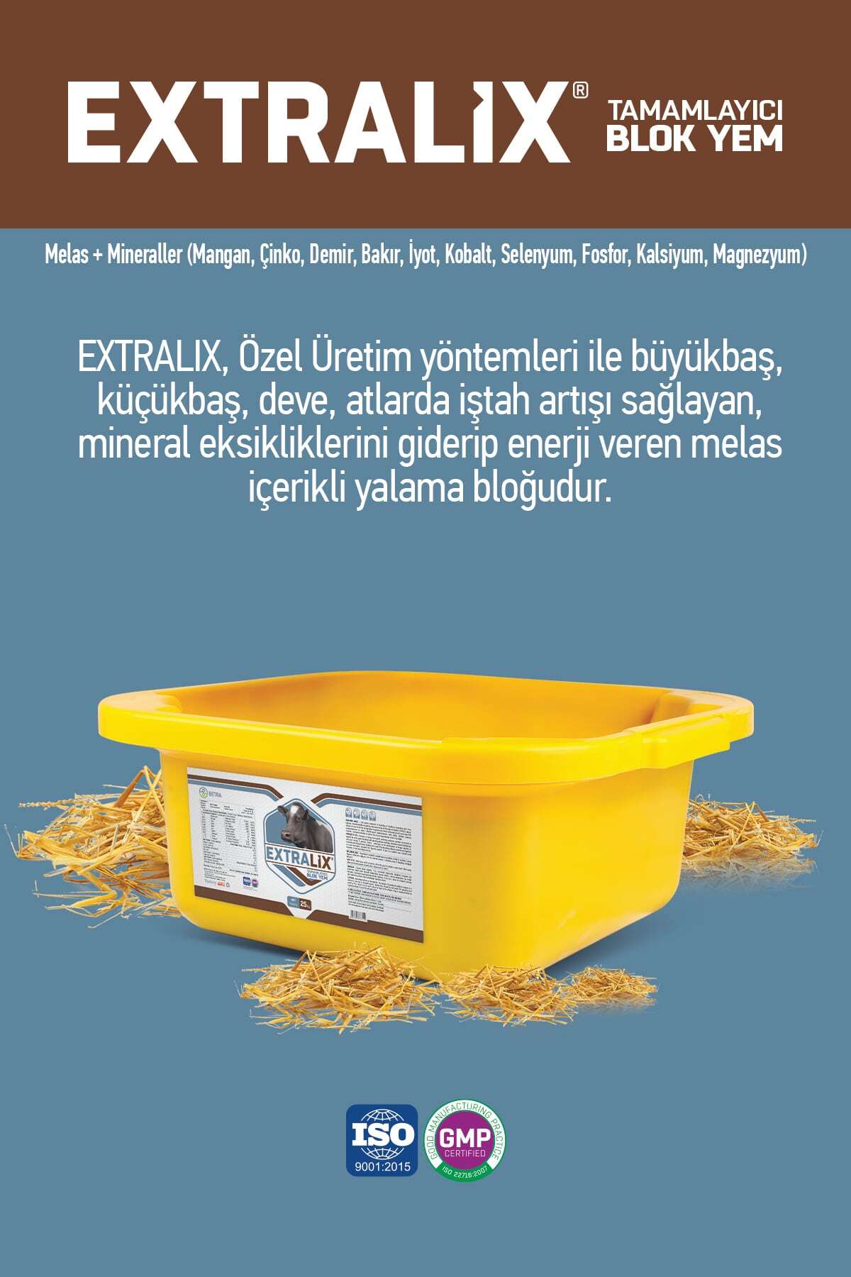25 Kg - Yalama Kovası - Sığır, Koyun, Keçi - Extra Mineral Içerikli Melaslı Yalama Kovası 2