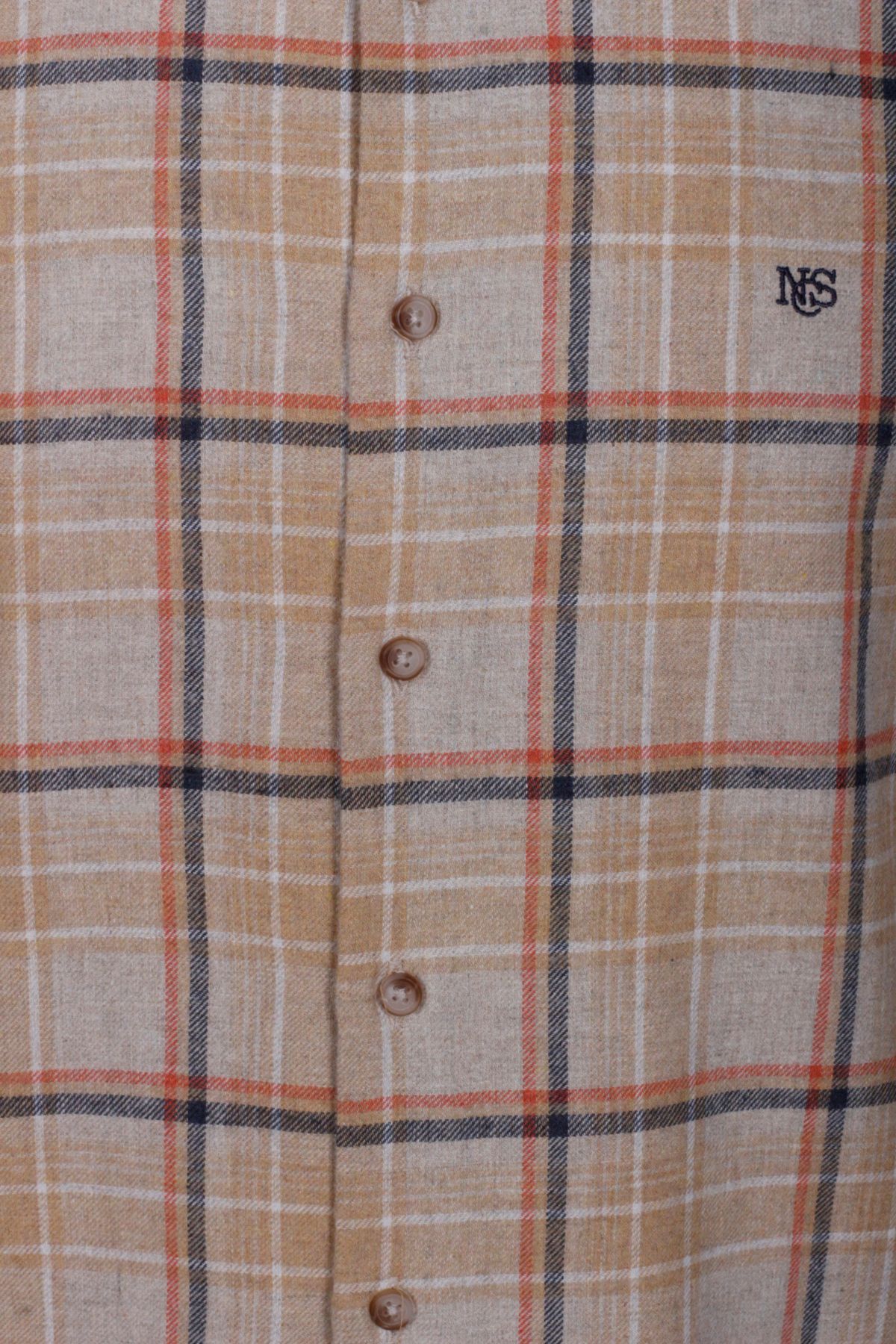 پیراهن / بلوز دکمه دار چند رنگ مردانه لباس آستین بلند FLAND WOOD KEY FIT با JEANS 7269 ان سی آر Ncs