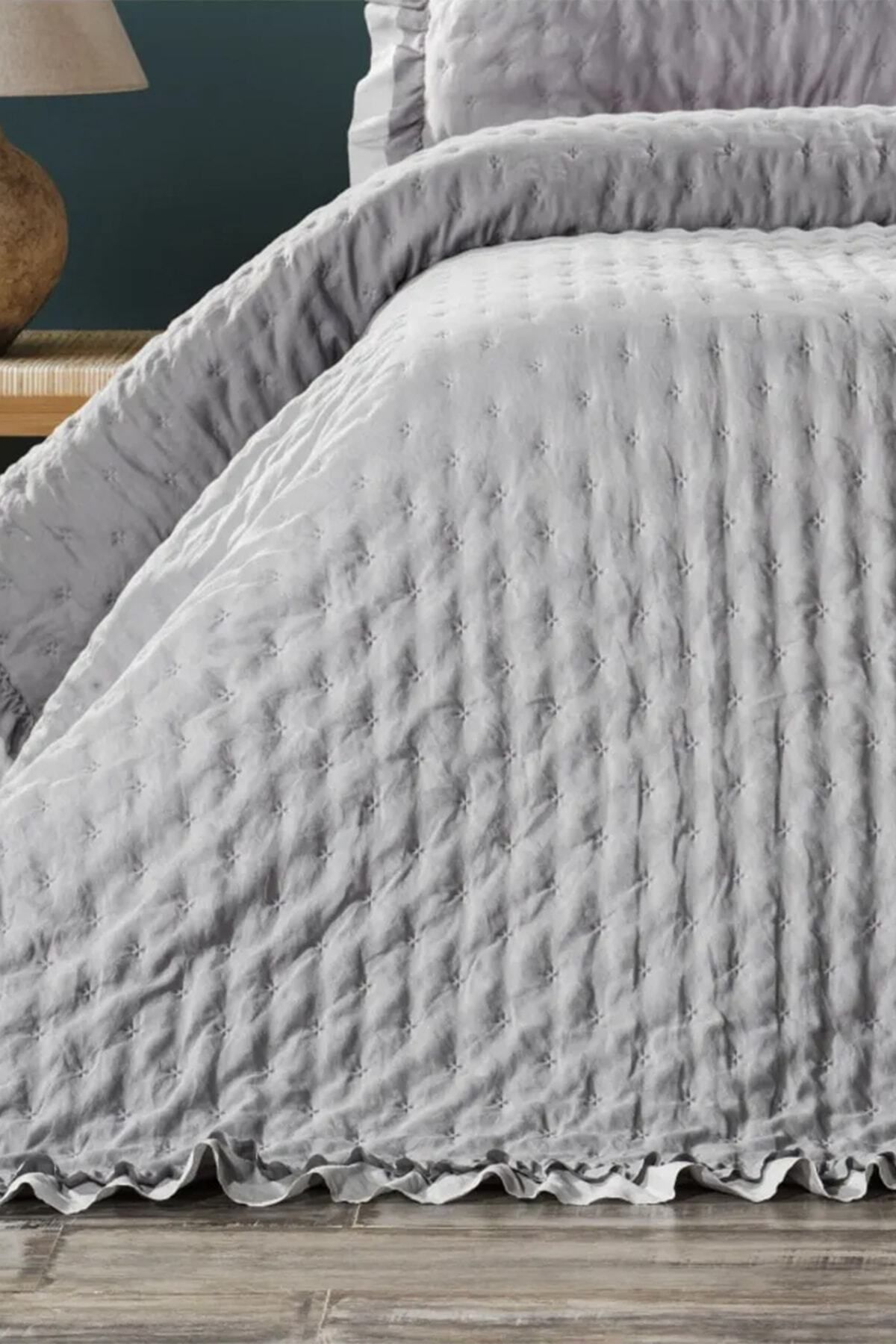 ZEBRA CASA-طقم مفرش سرير مزدوج رمادي ليما 4