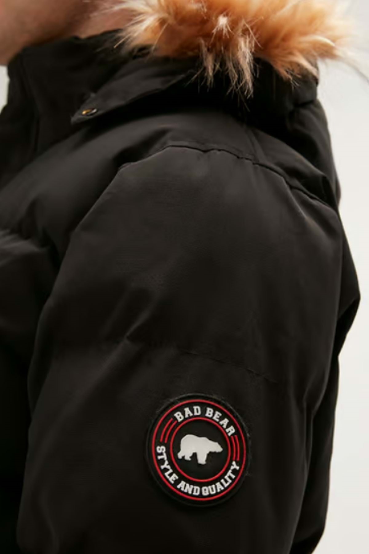 کاپشن مردانه مشکی بد بیر | ST07078 اورجینال - تصویر 2