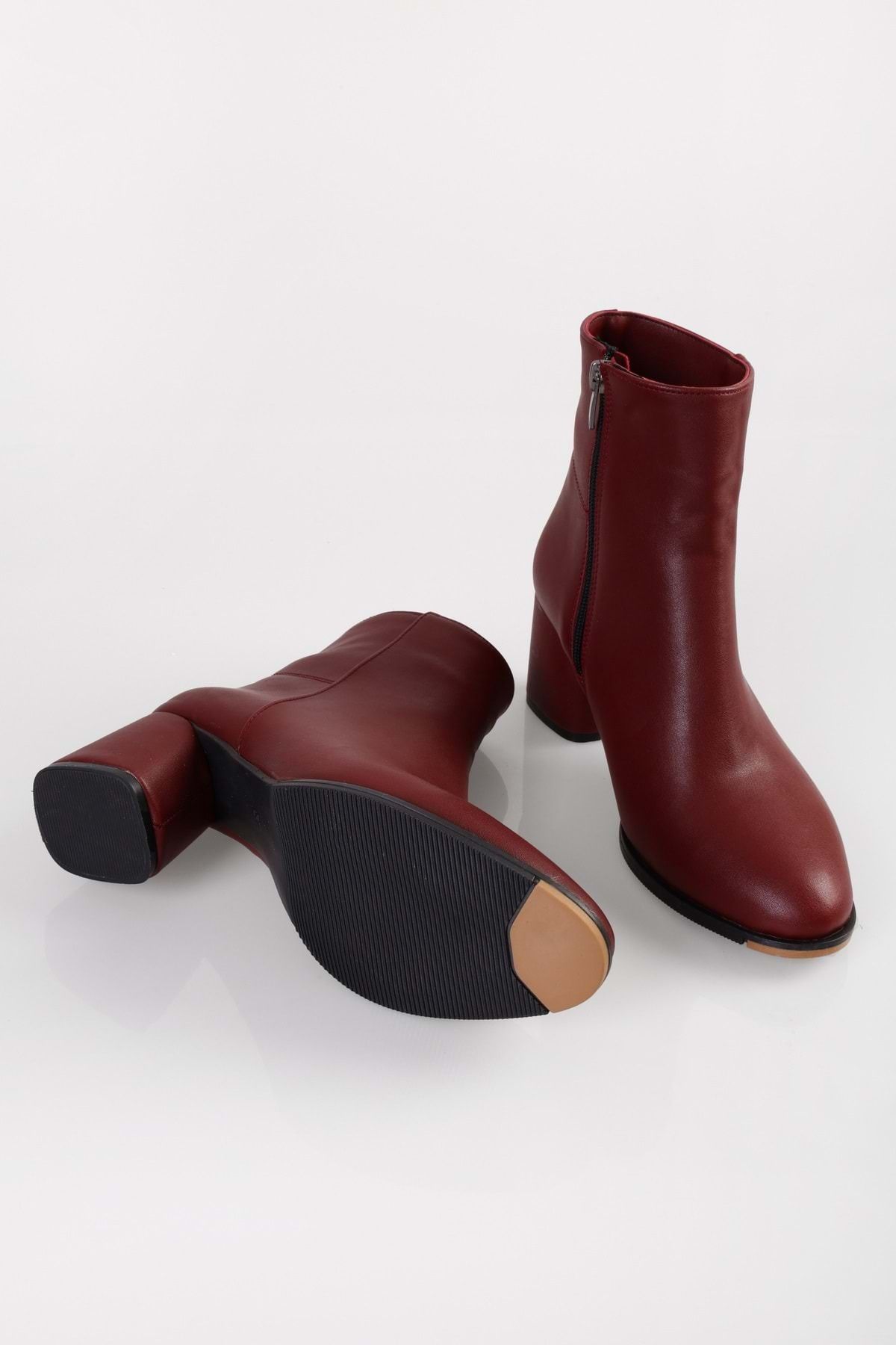 Shoeberry-Women's Haylee Burgundy Leather Heeled Boots 2