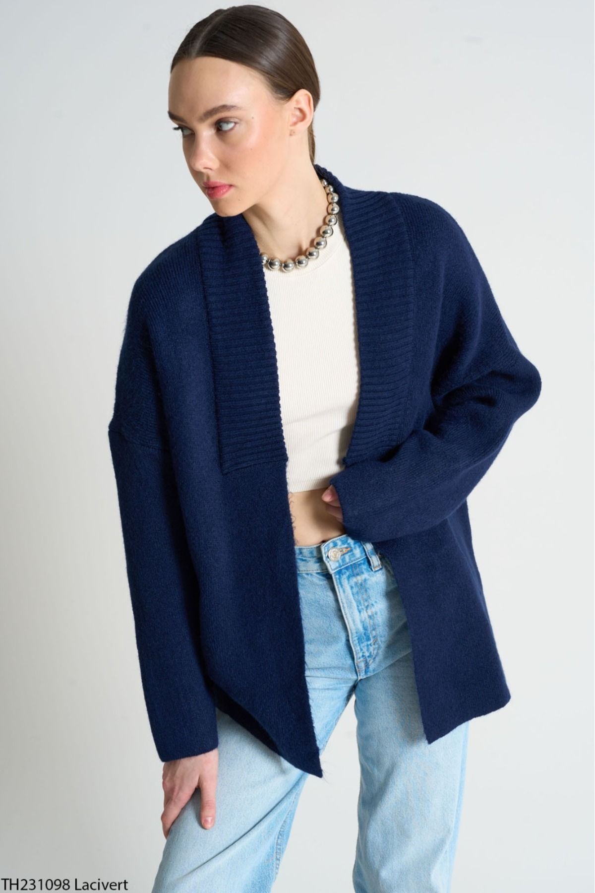 Ladies navy cardigan with pockets best sale