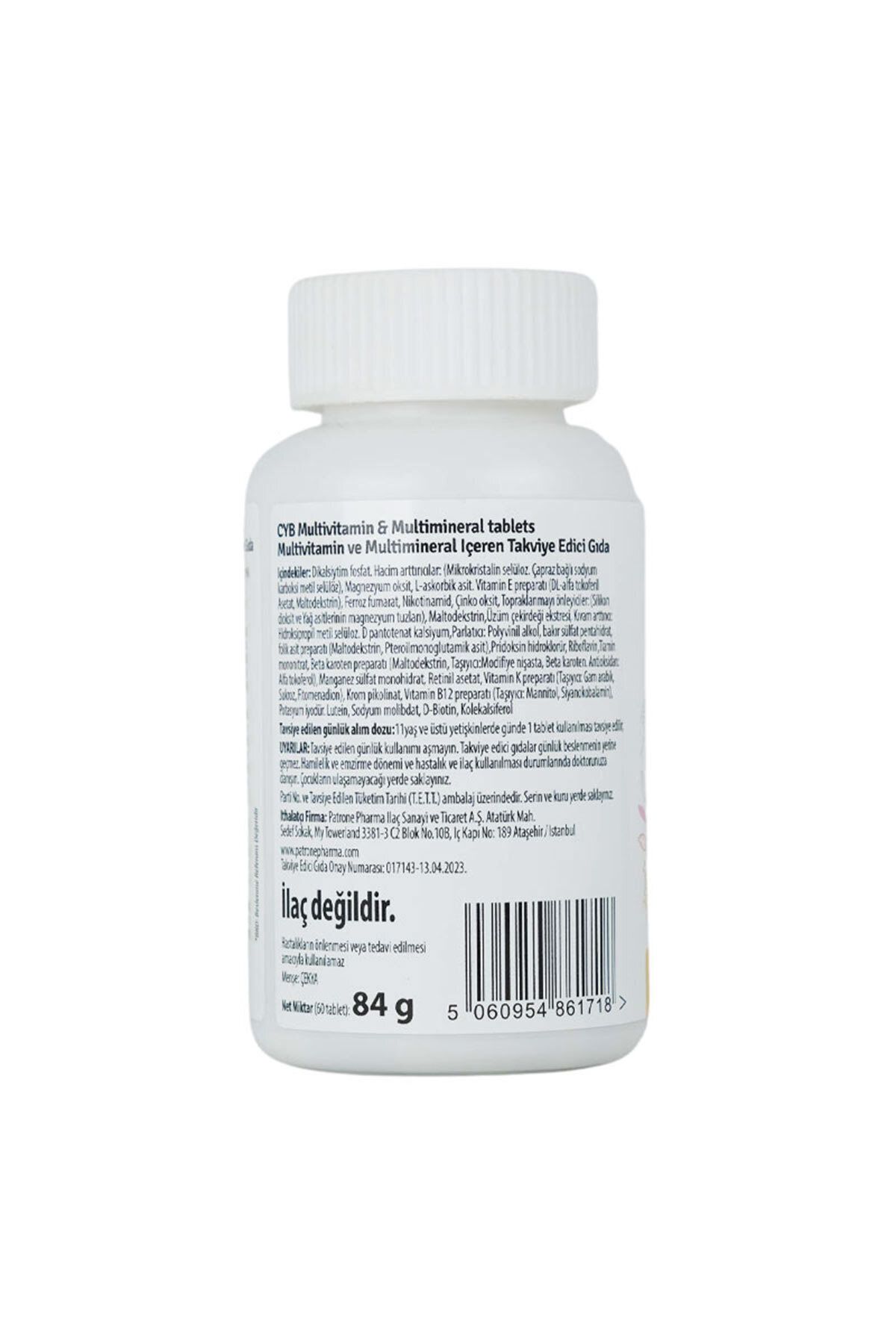 CYB Control Your Body-Extra Strong Multivitamins and Minerals - 60 Tablets 4