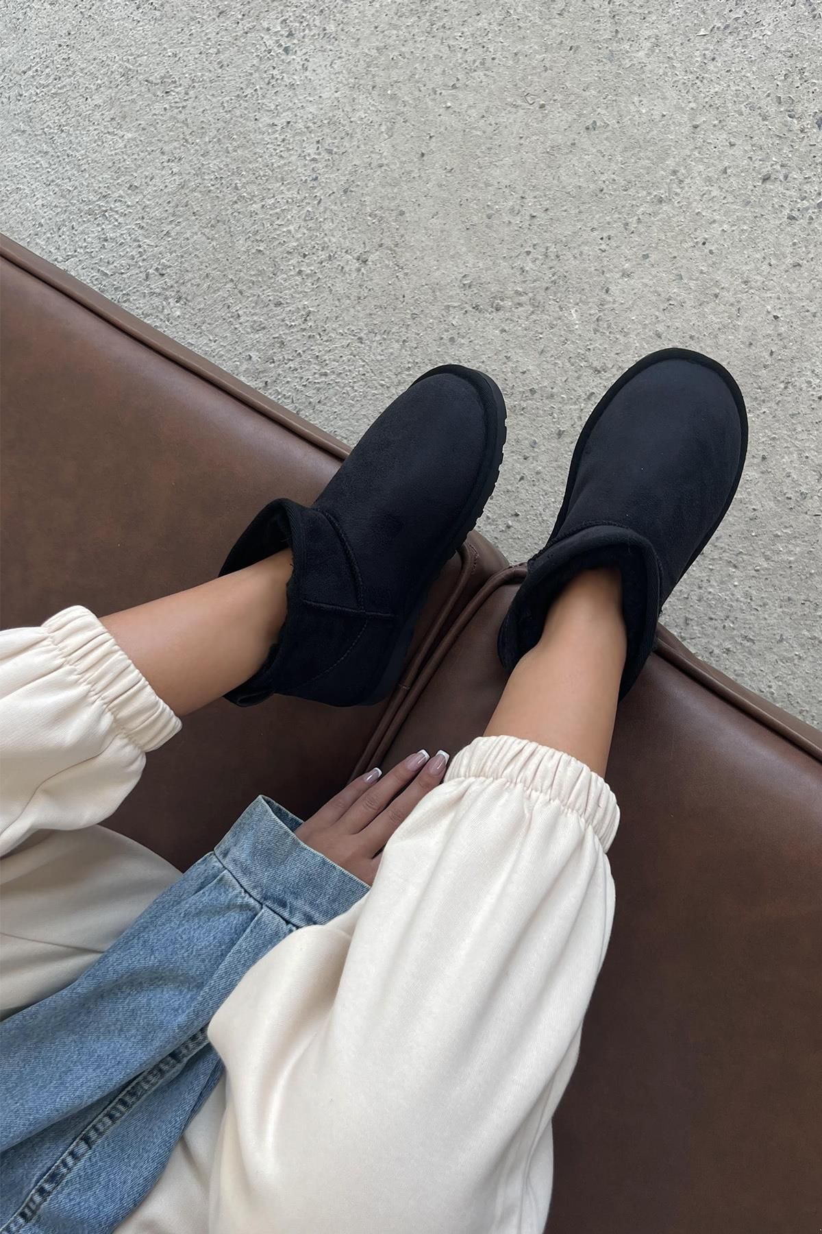 Straswans Ankle Boots Black Flat Trendyol
