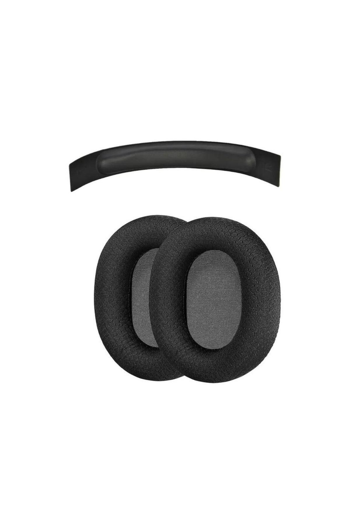 Schulzz Steelseries Arctis 1 Uyumlu Kumaş Kulaklık Pedi Ve Deri Kafa Koruma Bandı