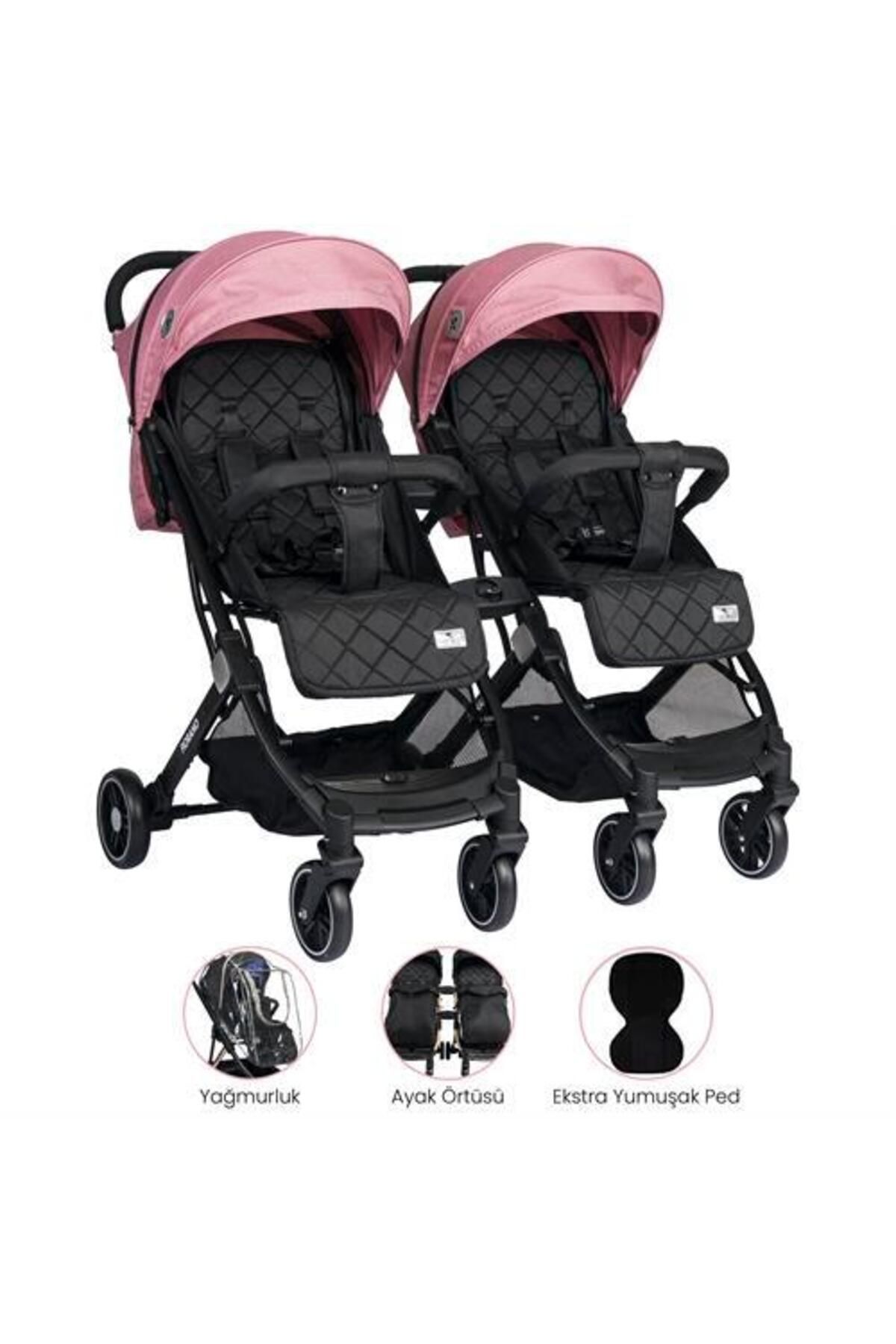 LORELLİ Lorelli Fiorano New Kabin Boy İkiz Bebek Arabası - Rose Quartz