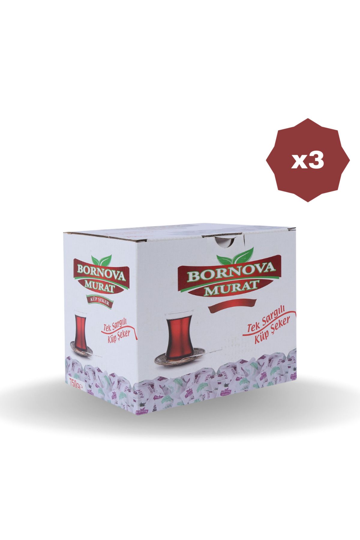 bornova murat TEK SARGI KÜP ŞEKER 750 GR X 3 ADET