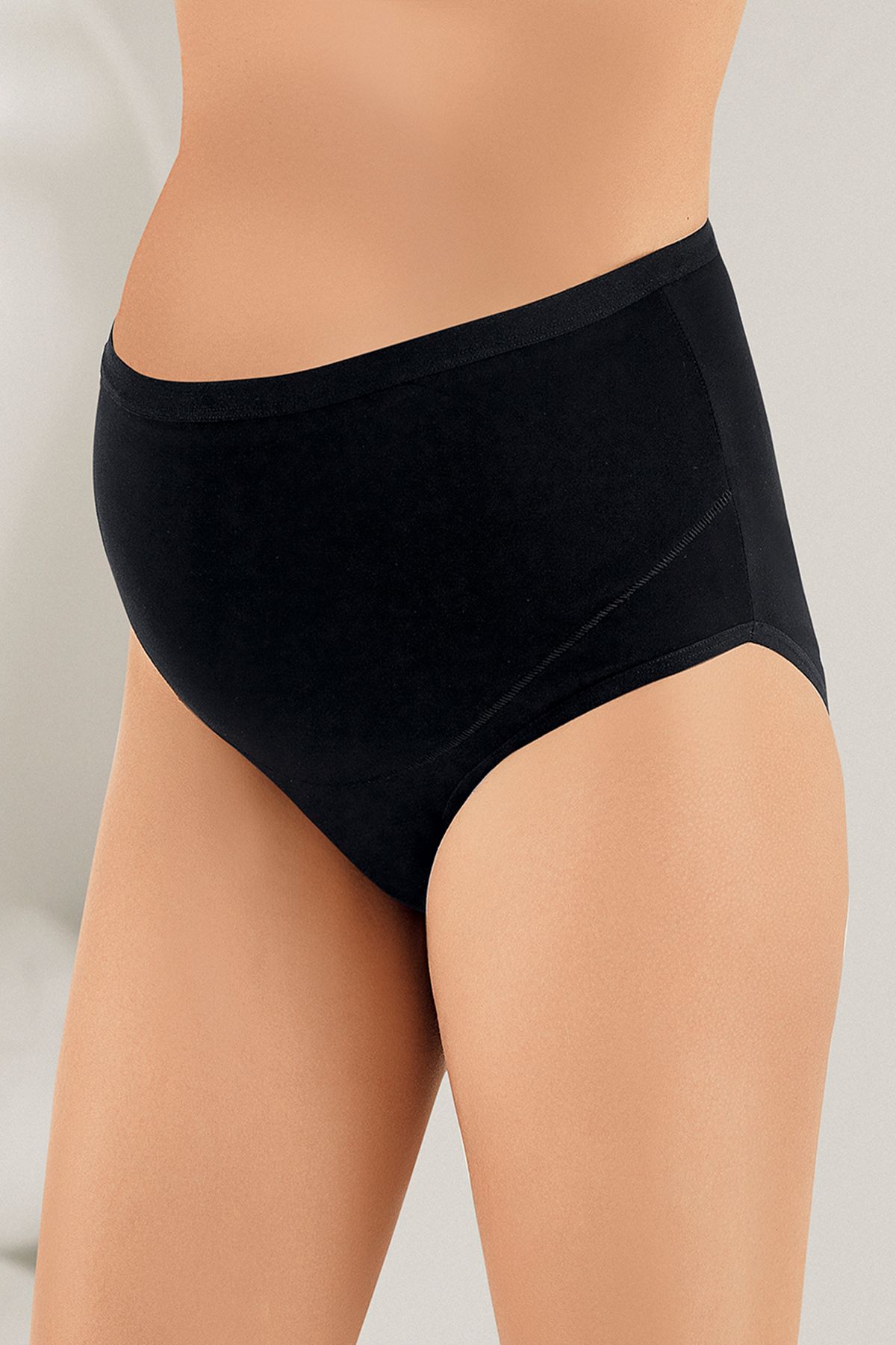 Şahinler-Women's Black Lycra Single Jersey Pregnant Bato Panties MB142 1
