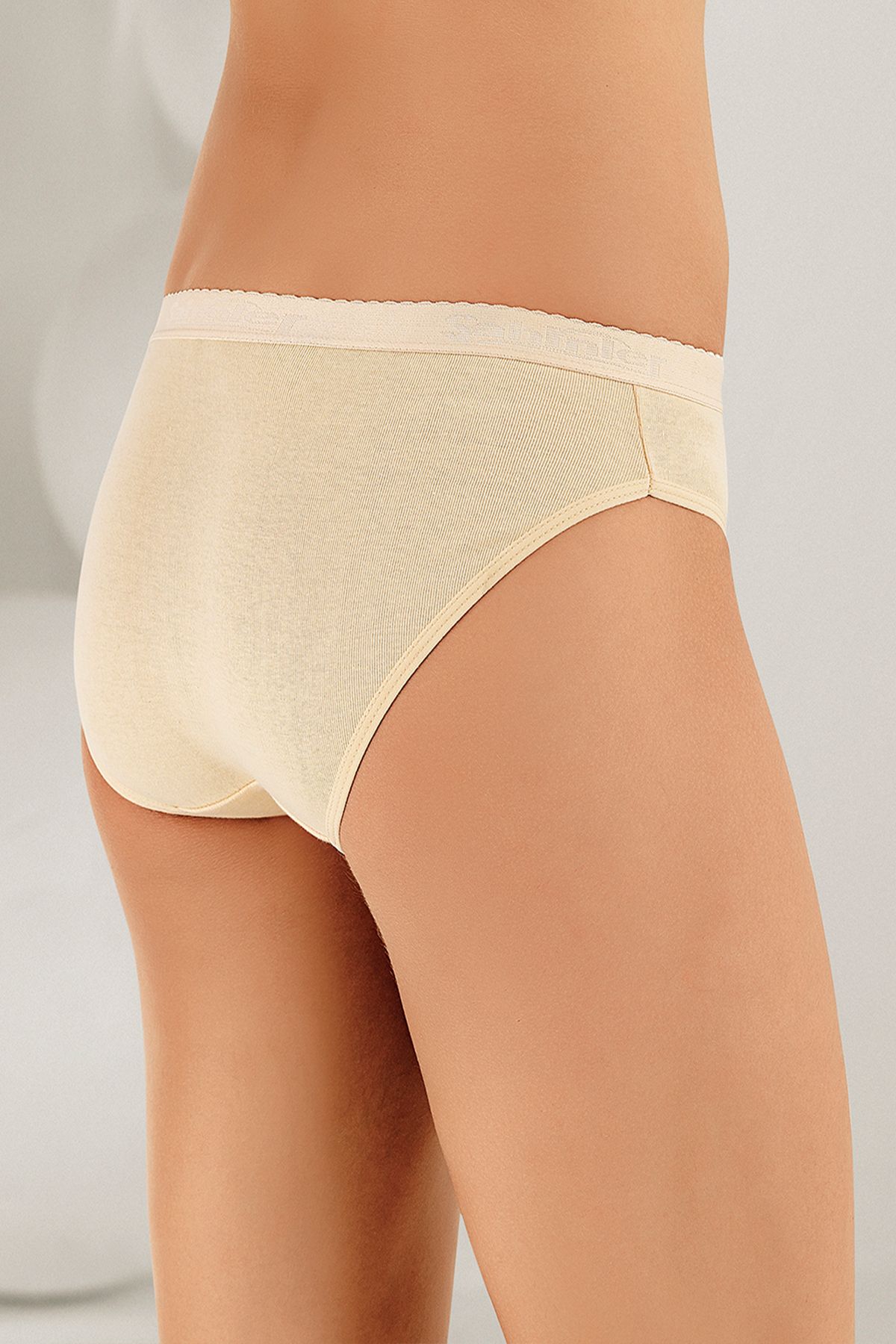 Şahinler-Women's Cream Written Panties MB037-KR 2