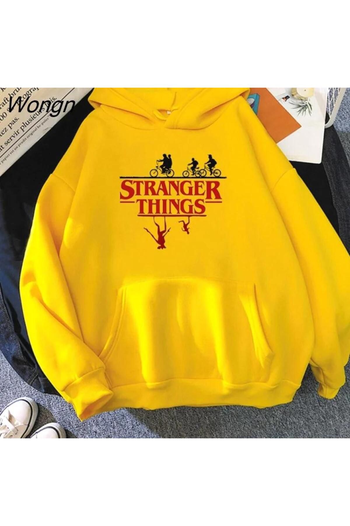 Yellow stranger things new arrivals hoodie