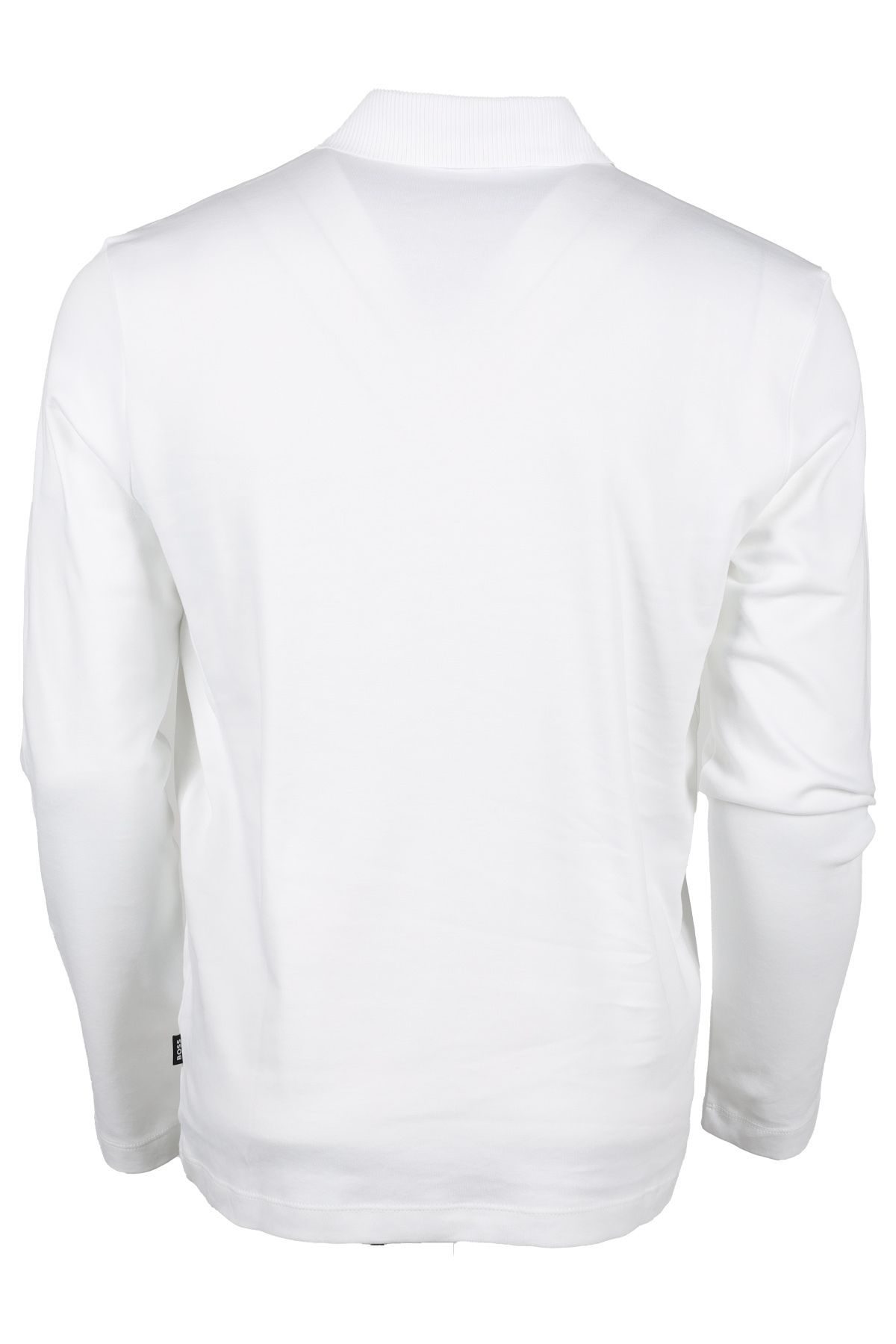 BOSS تی شرت یقه پولو مردانه آستین بلند نخی برش روزمره سفید 50504426-100