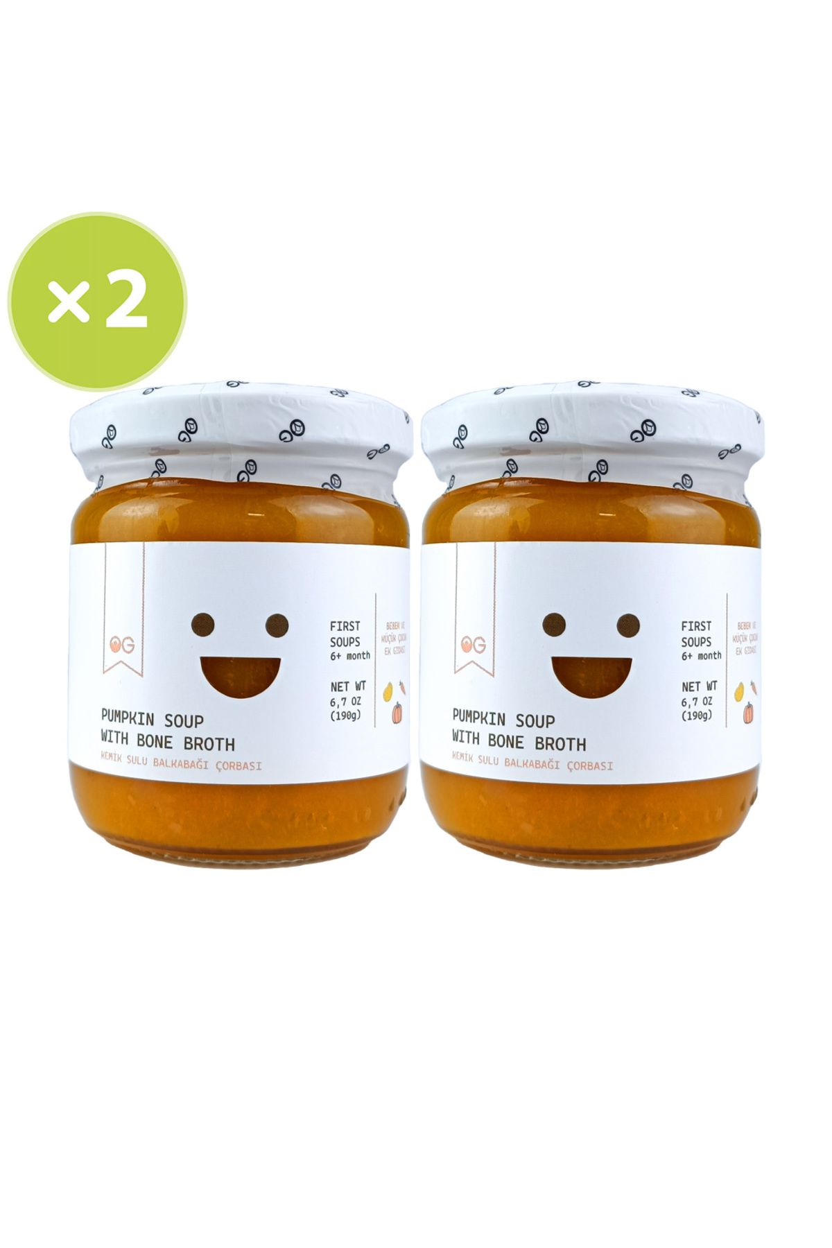 2'li Kemik Sulu Balkabağı Çorbası 190g +6 Ay