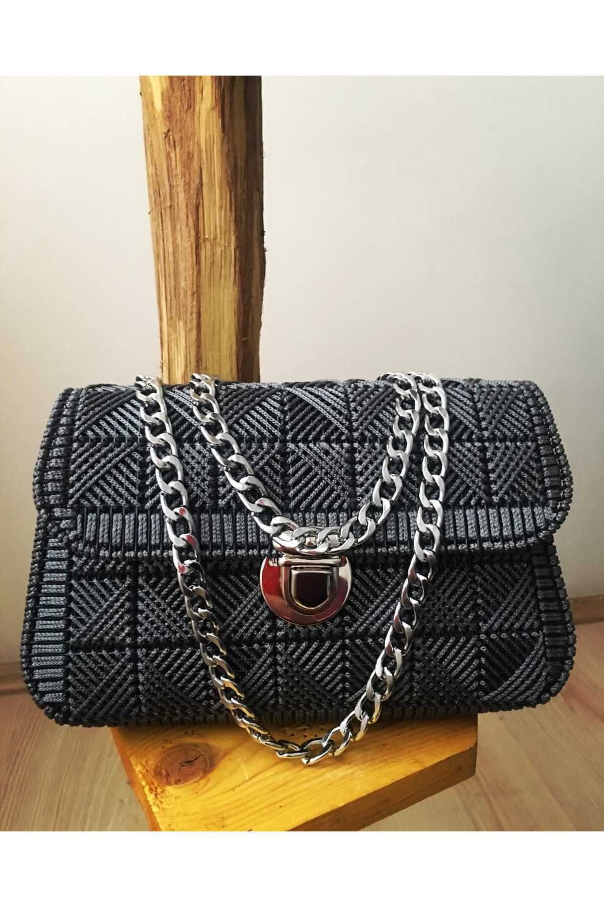 Moda Biçer Geantă De Pânză Geantă De Lucru Cu Frânghie Macrame Femeie - One Size