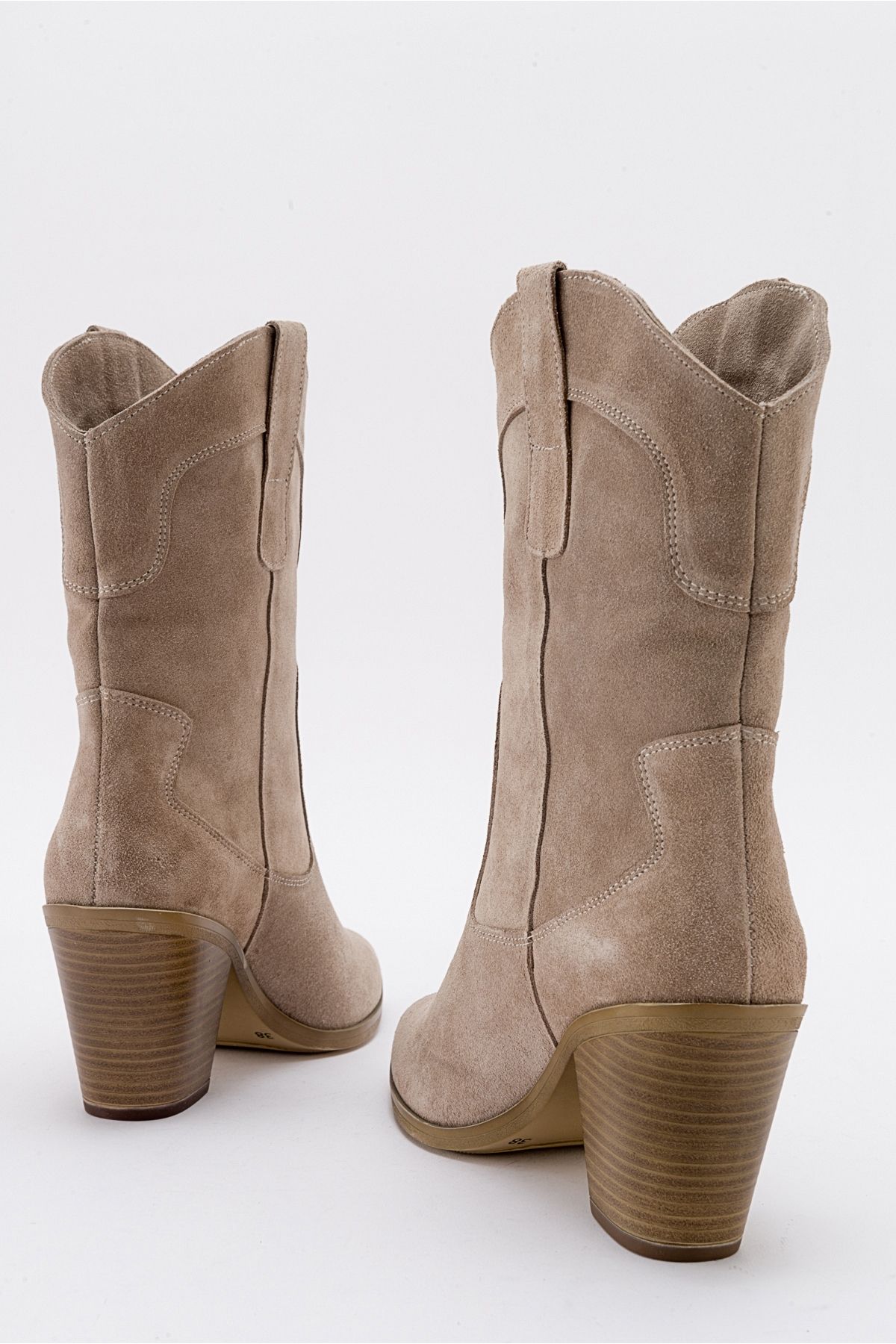 چکمه و بوتی نود زنانه های پاشنه چرمی Hopen Beige luvishoes