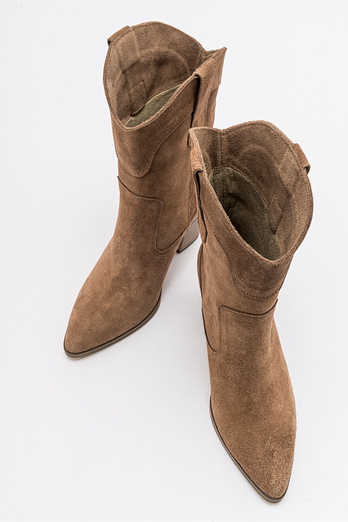 چکمه و بوتی چند رنگ زنانه Hopen Sule Suede چرمی پاشنه پا luvishoes