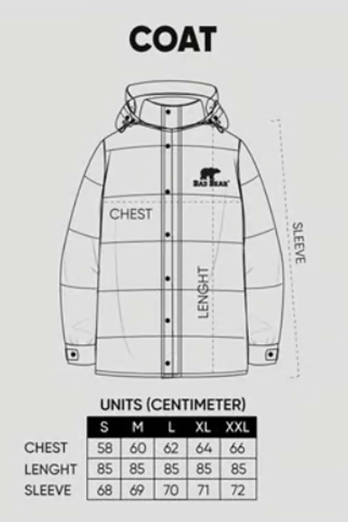 کاپشن مردانه مشکی بد بیر | ST07078 اورجینال - تصویر 7