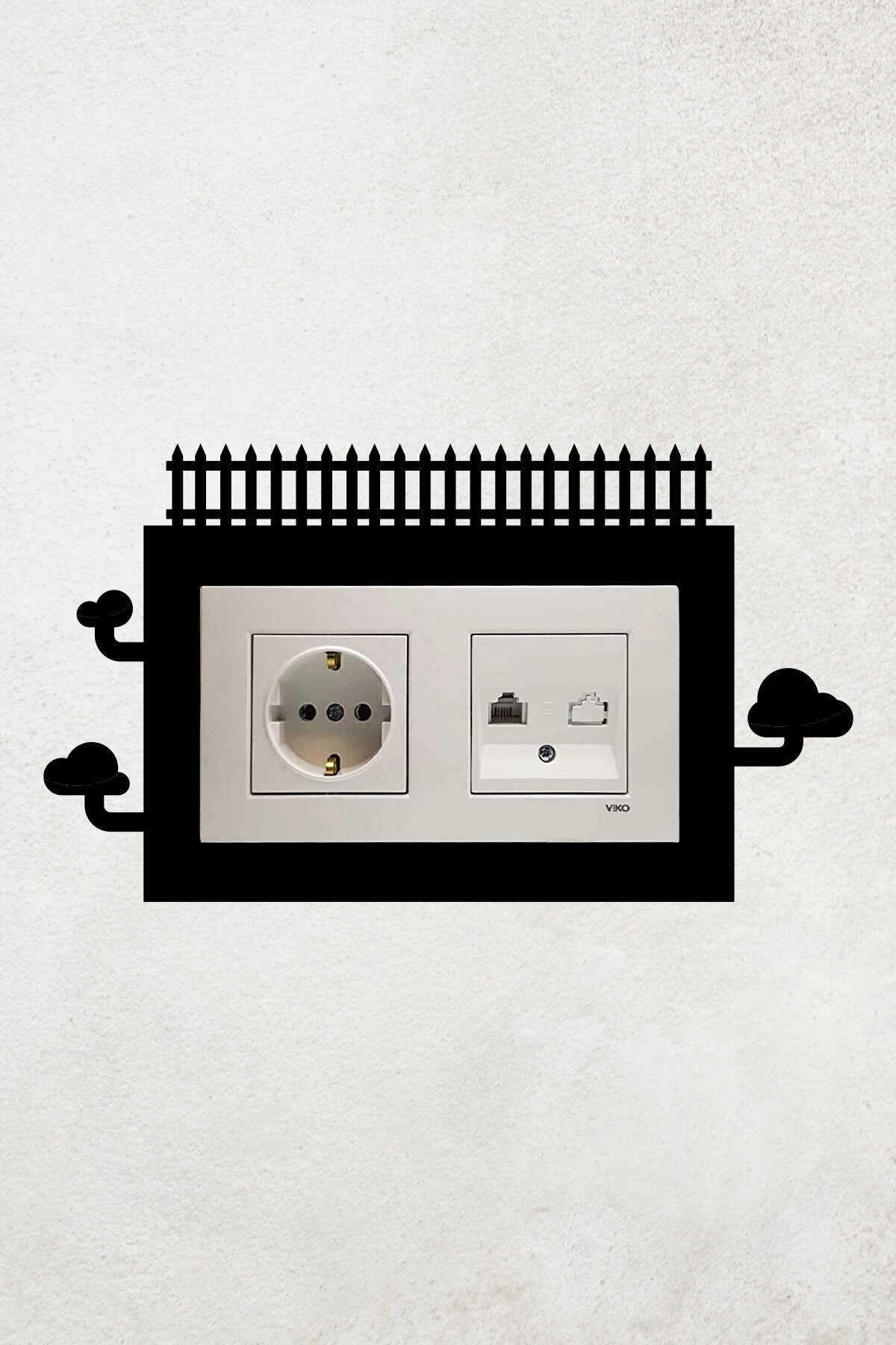 Fence Camel Design 2-Piece Socket Frame (Inside Size 15.5x8.4 cm) 2-Piece Decorative Socket Frame