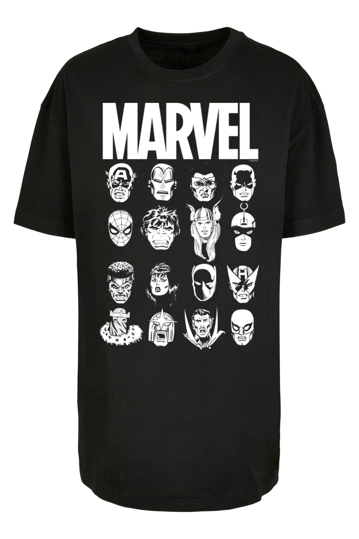F4NT4STIC Damen Multi für - mit Heads Trendyol Marvel Damen Comics übergroßem Boyfriend-T-Shirt