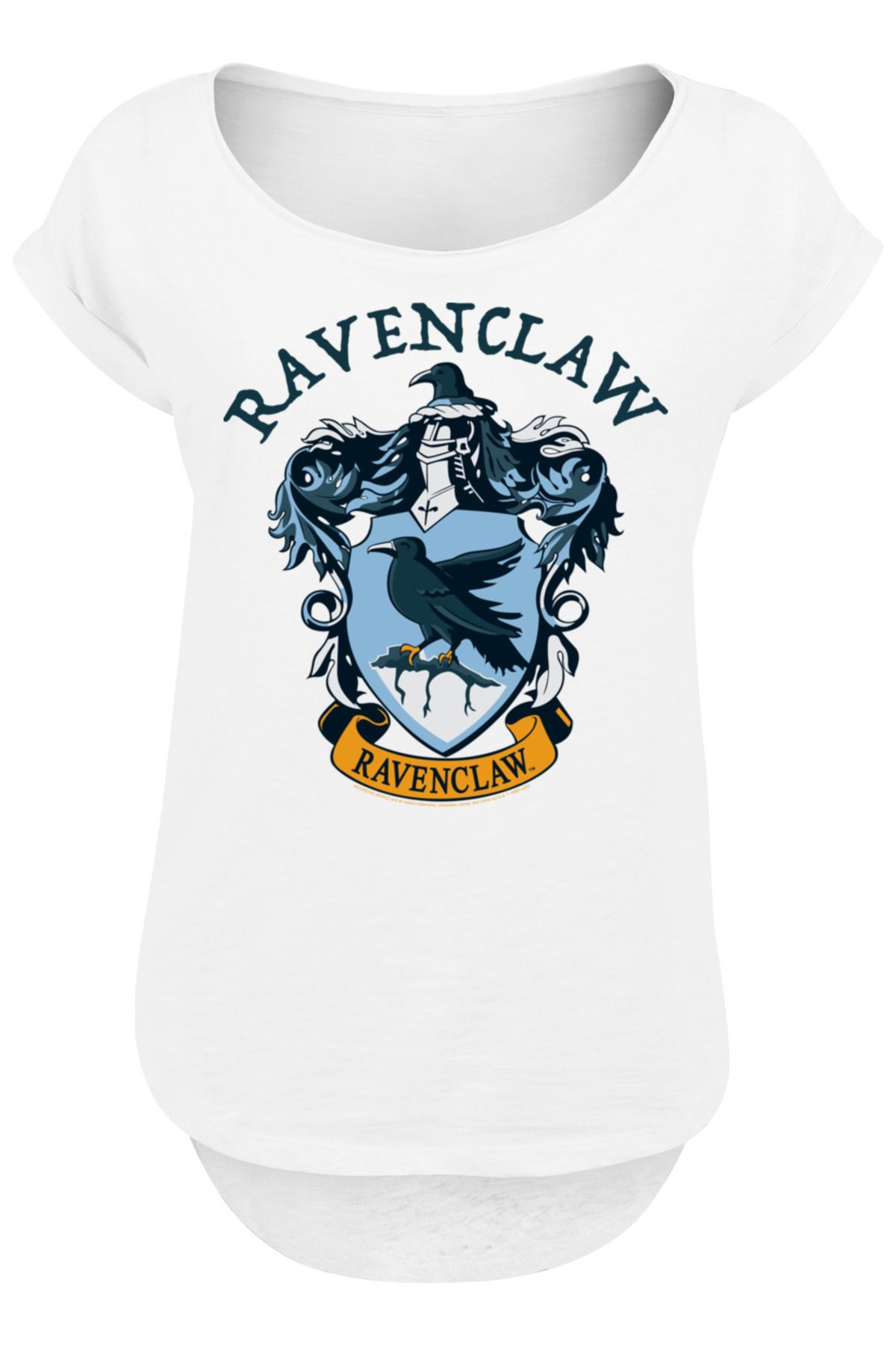F4NT4STIC Harry Potter Ravenclaw Wappen Damen Trendyol für Slub-T-Shirt langem für mit - Damen