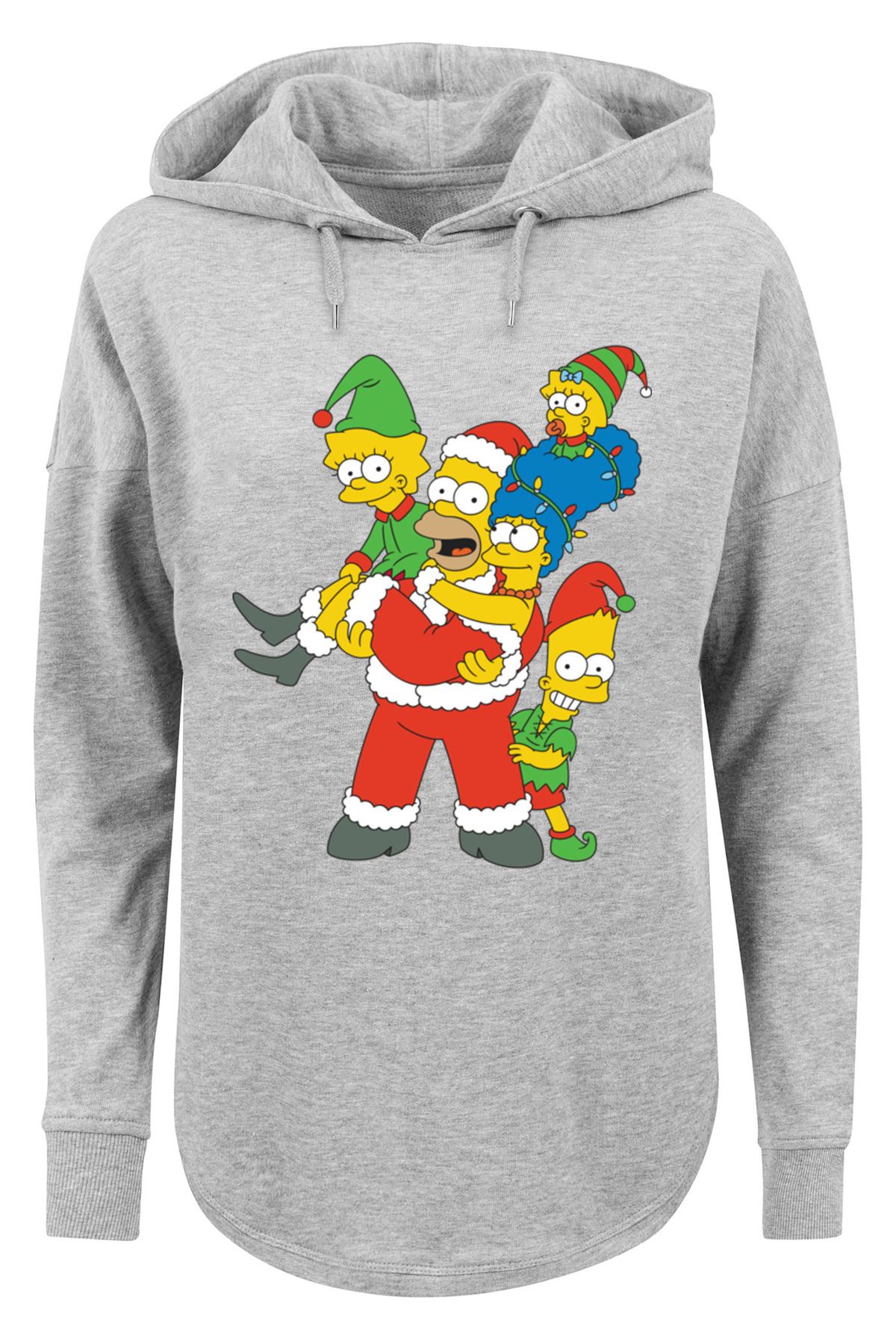 übergroßem Simpsons F4NT4STIC Damen Weihnachtsfamilie - Die Damen- Trendyol Kapuzenpullover mit -GRY