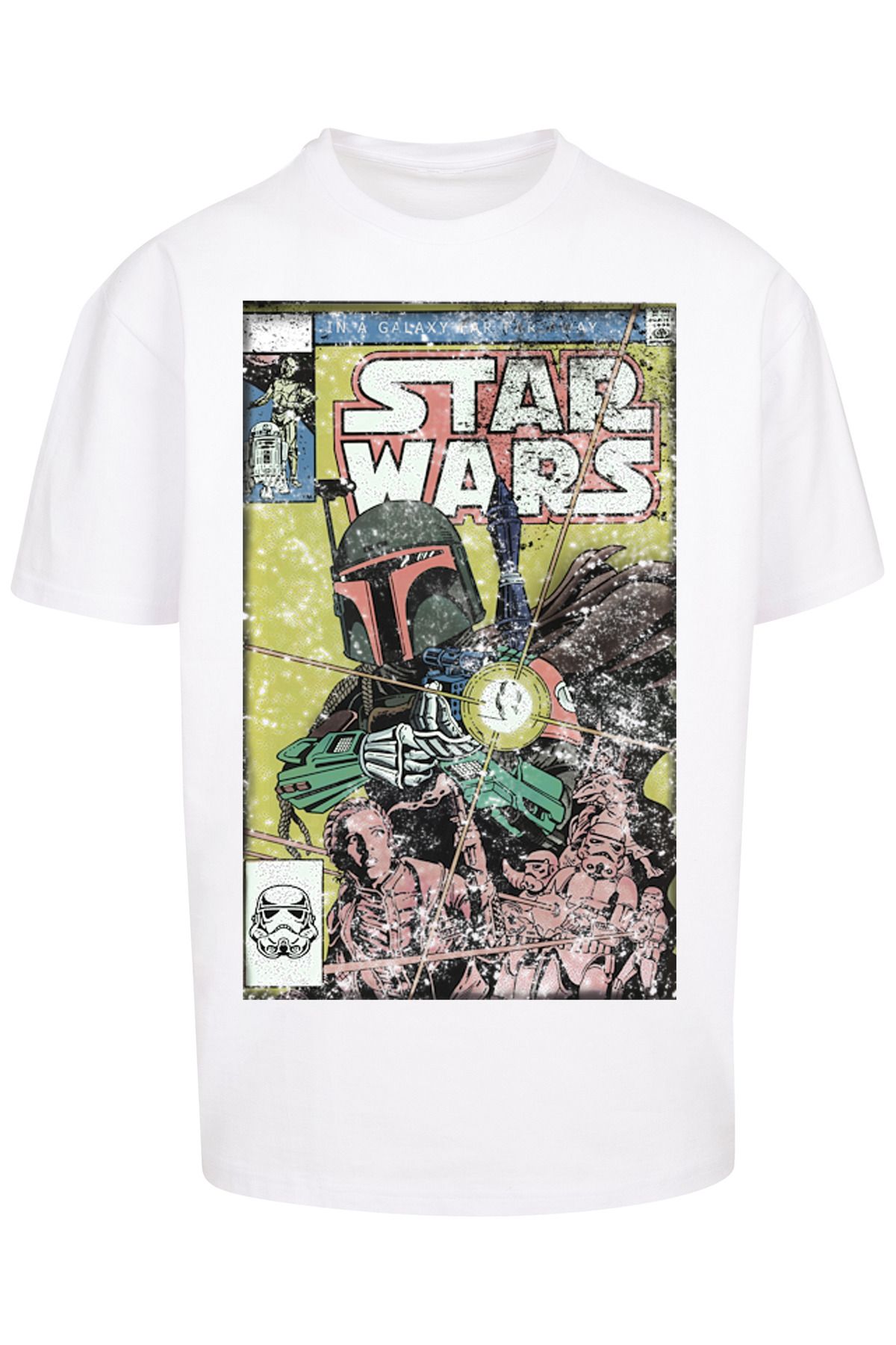 F4NT4STIC Herren - Trendyol T-Shirt mit Wars Fett Heavy Star Comic Boba Oversize