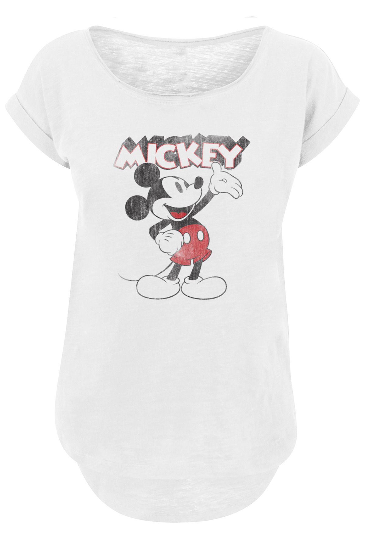 F4NT4STIC Damen Mickey-Mouse-Presents mit Ladies Long Slub Tee Trendyol 