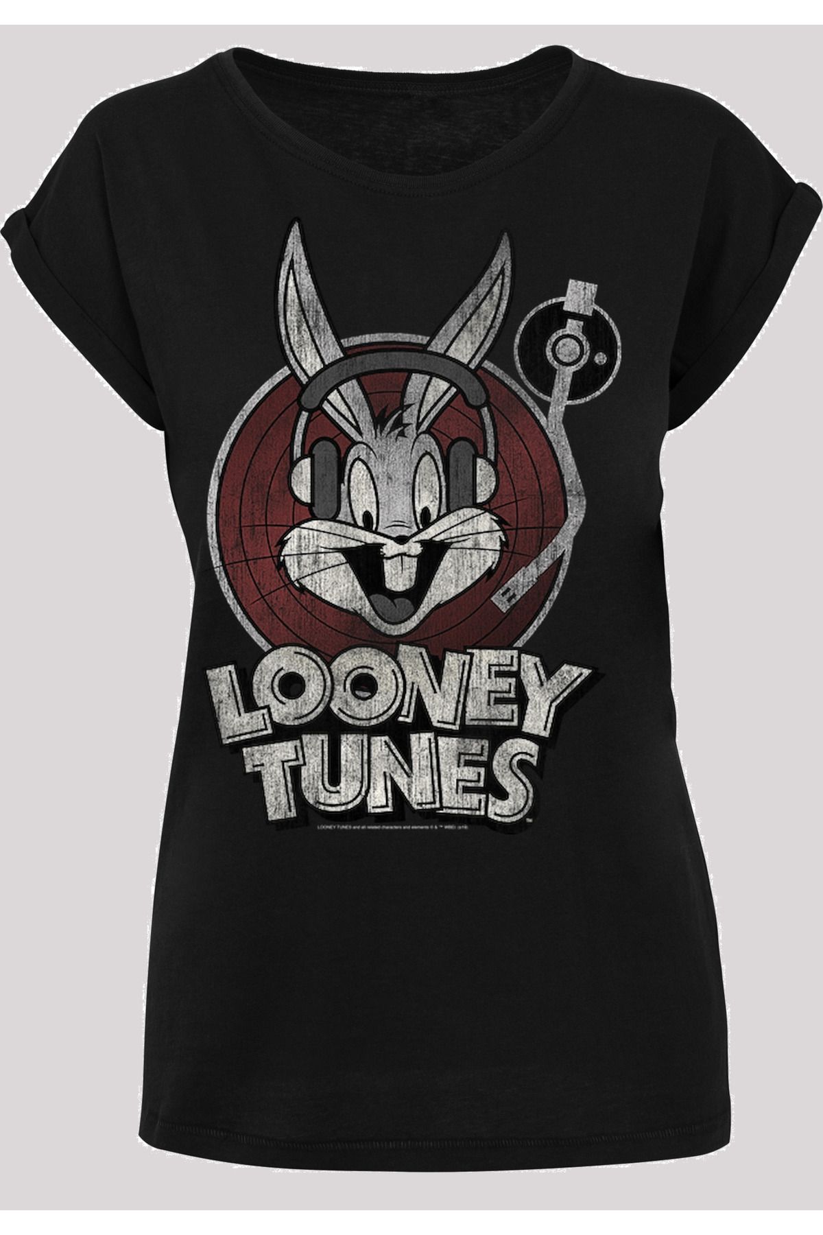F4NT4STIC Damen Looney mit Ladies Shoulder Bugs Trendyol T-Shirt - Extended Bunny Tunes