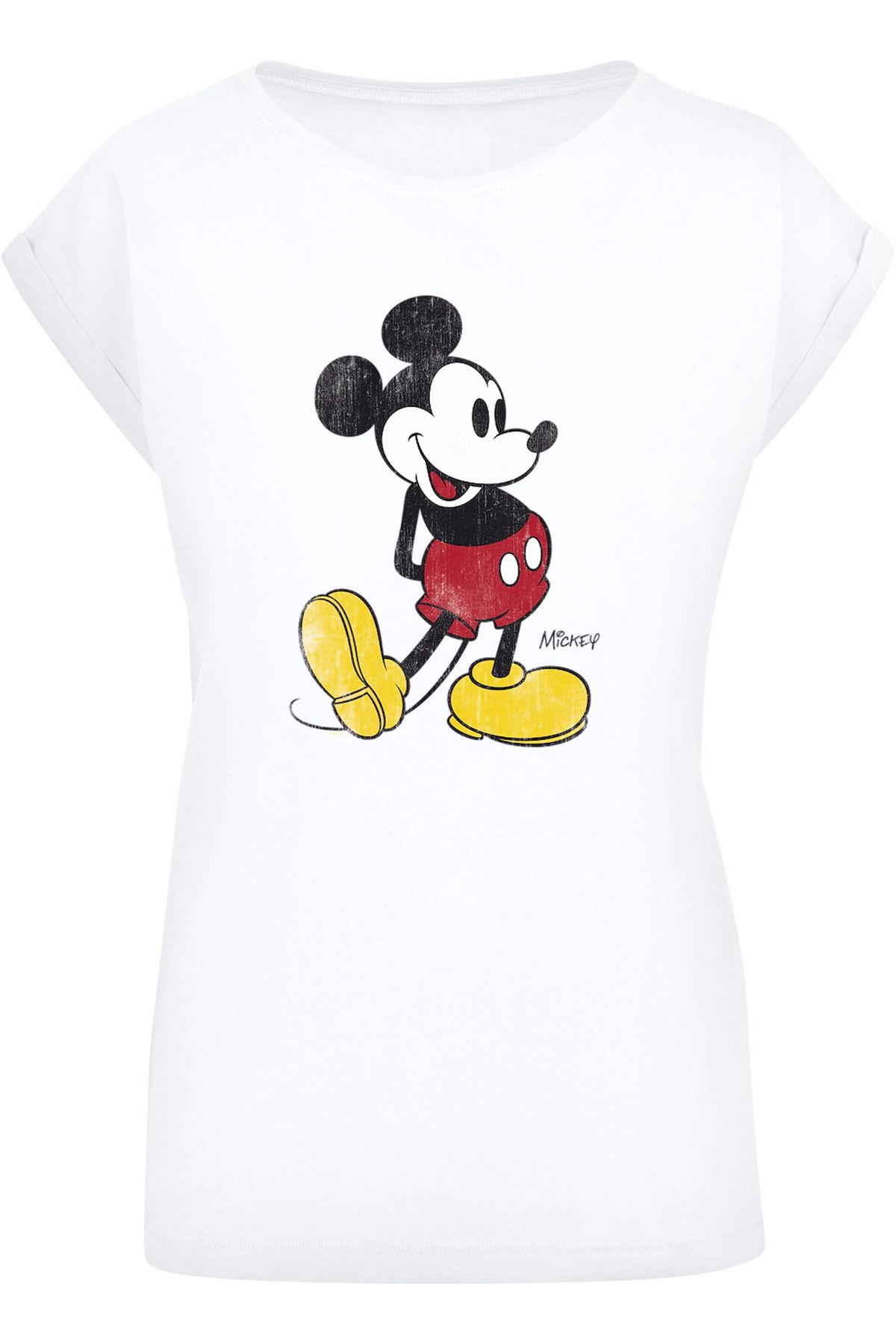 F4NT4STIC Damen verlängerter Disney Mickey-Mouse-Classic mit Schulterpartie Trendyol mit Damen-T-Shirt 