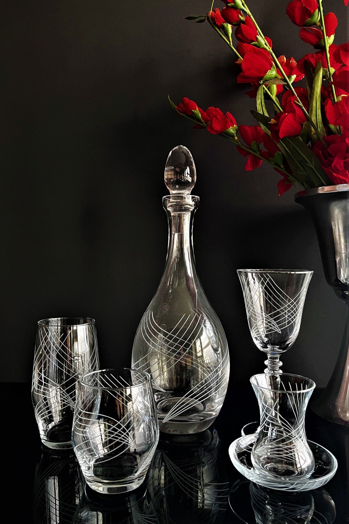 DECOSTYLE-Alev 31 Piece Paşabahçe Glass Cup Set for 6 People 2