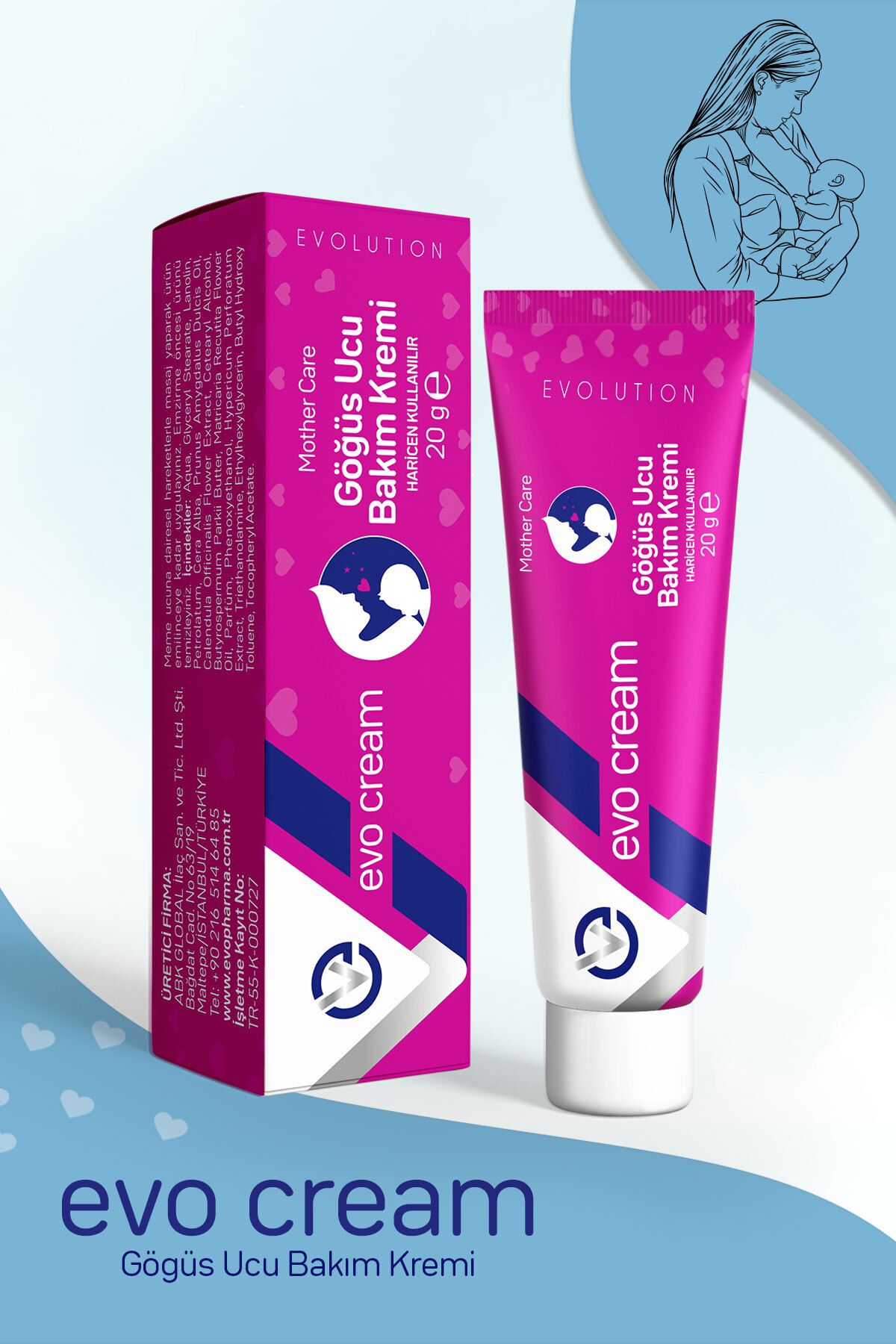 EVO CREAM Mother Care Göğüs Ucu Bakım Kremi 20g
