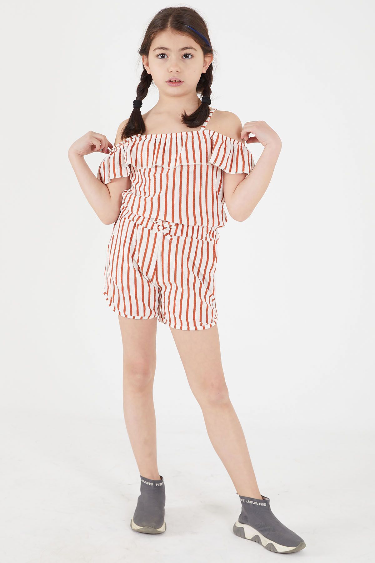 Striped jumpsuit for girls hotsell